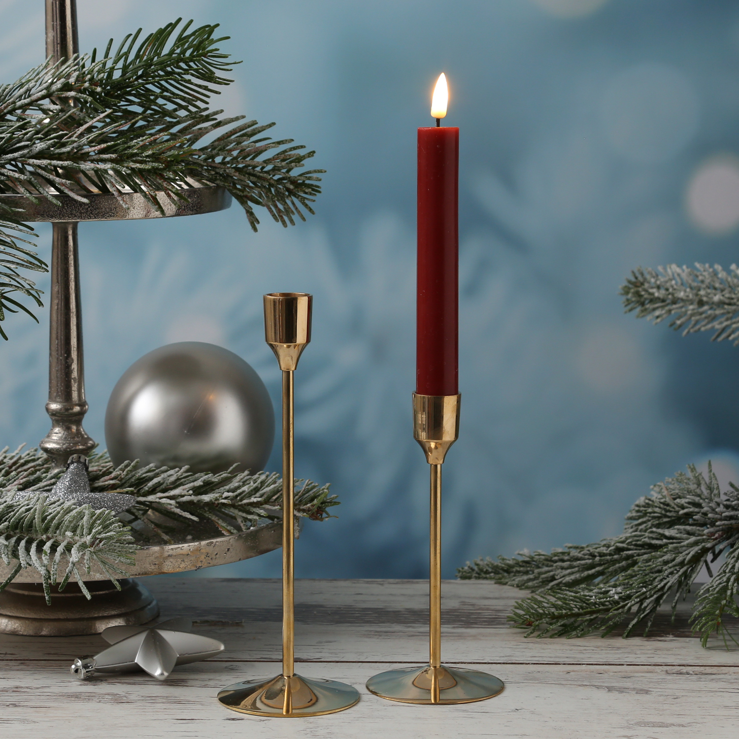 Stabkerzenhalter - Kerzenständer - Metall - H: 15,5cm - D: 7cm - gold Stabkerzenhalter - Kerzenständer - Metall - H: 15,5cm - D: 7cm - gold