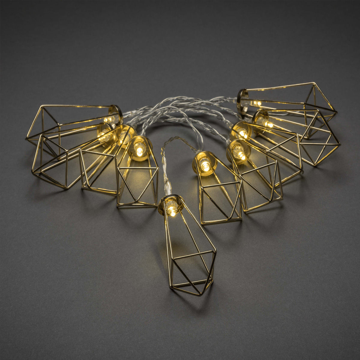 LED Lichterkette RUBIN - 10 warmweiße LED - Batterie - Timer - L: 0,90m - gold LED Lichterkette RUBIN - 10 warmweiße LED - Batterie - Timer - L: 0,90m - gold