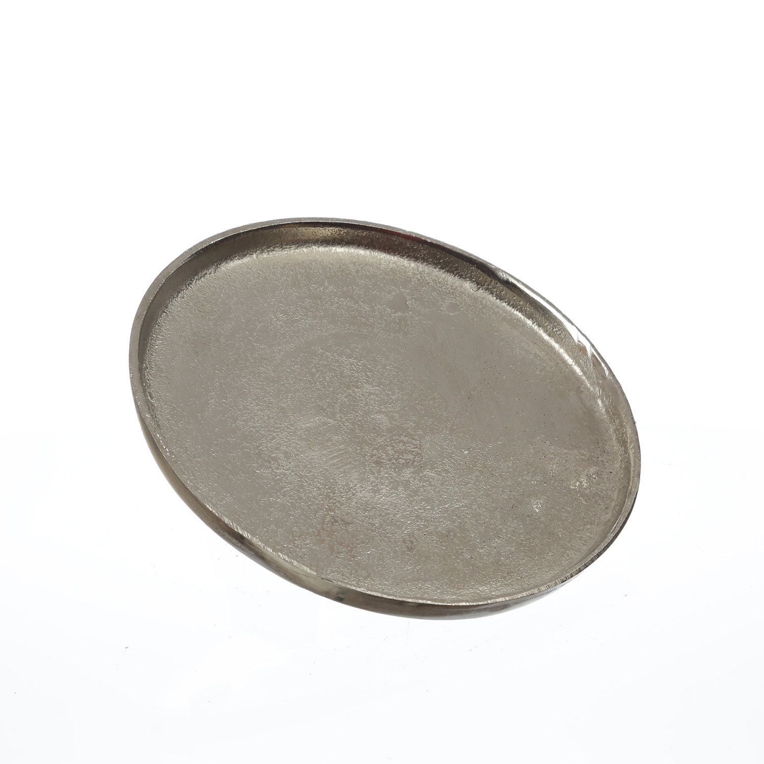 Dekoteller - Dekotablett - Kerzenteller - Aluminium - D: 20cm - rund - silber