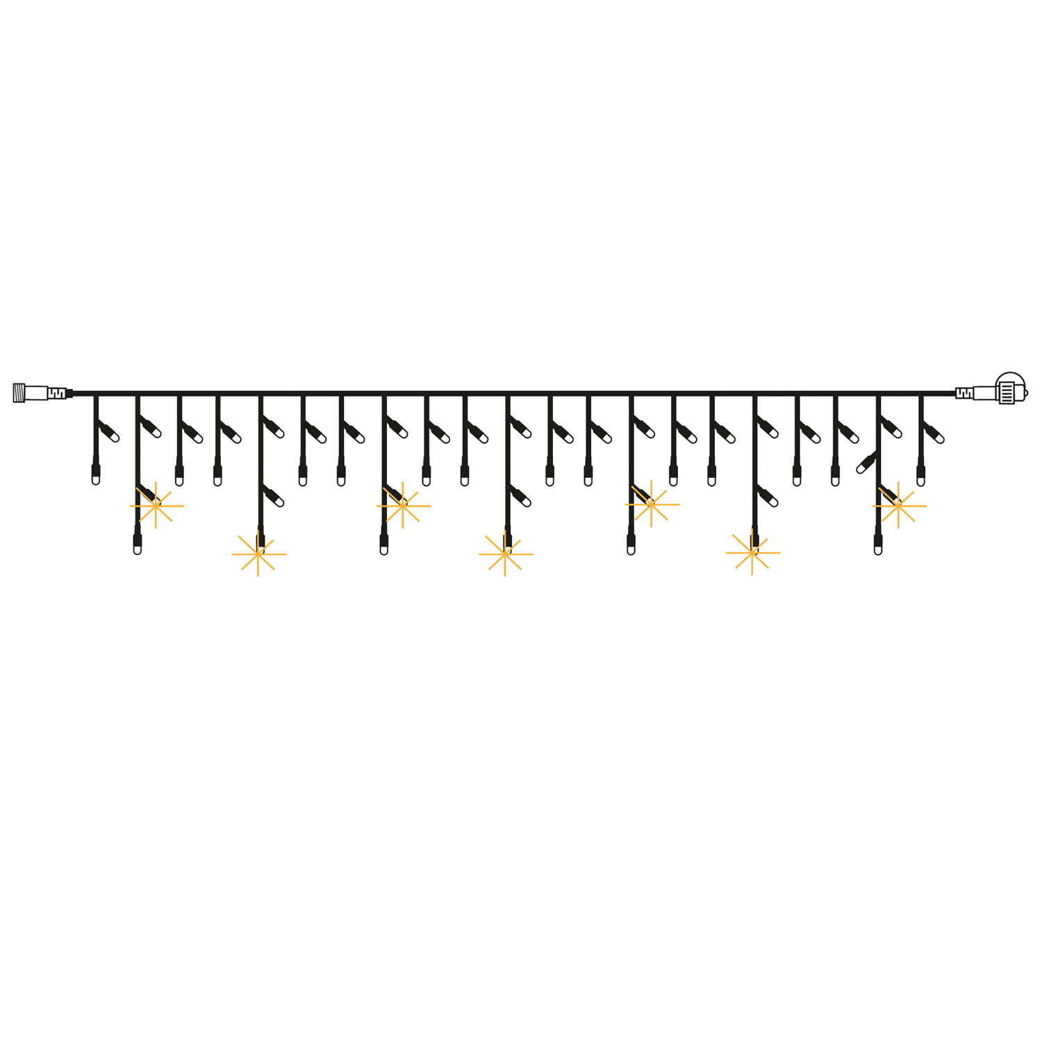 System 24 LED Lichtervorhang Eisregen mit Glitzereffekt - 3x0,4m - 49WW LED - koppelbar - ohne Trafo System 24 LED Lichtervorhang Eisregen mit Glitzereffekt - 3x0,4m - 49WW LED - koppelbar - ohne Trafo