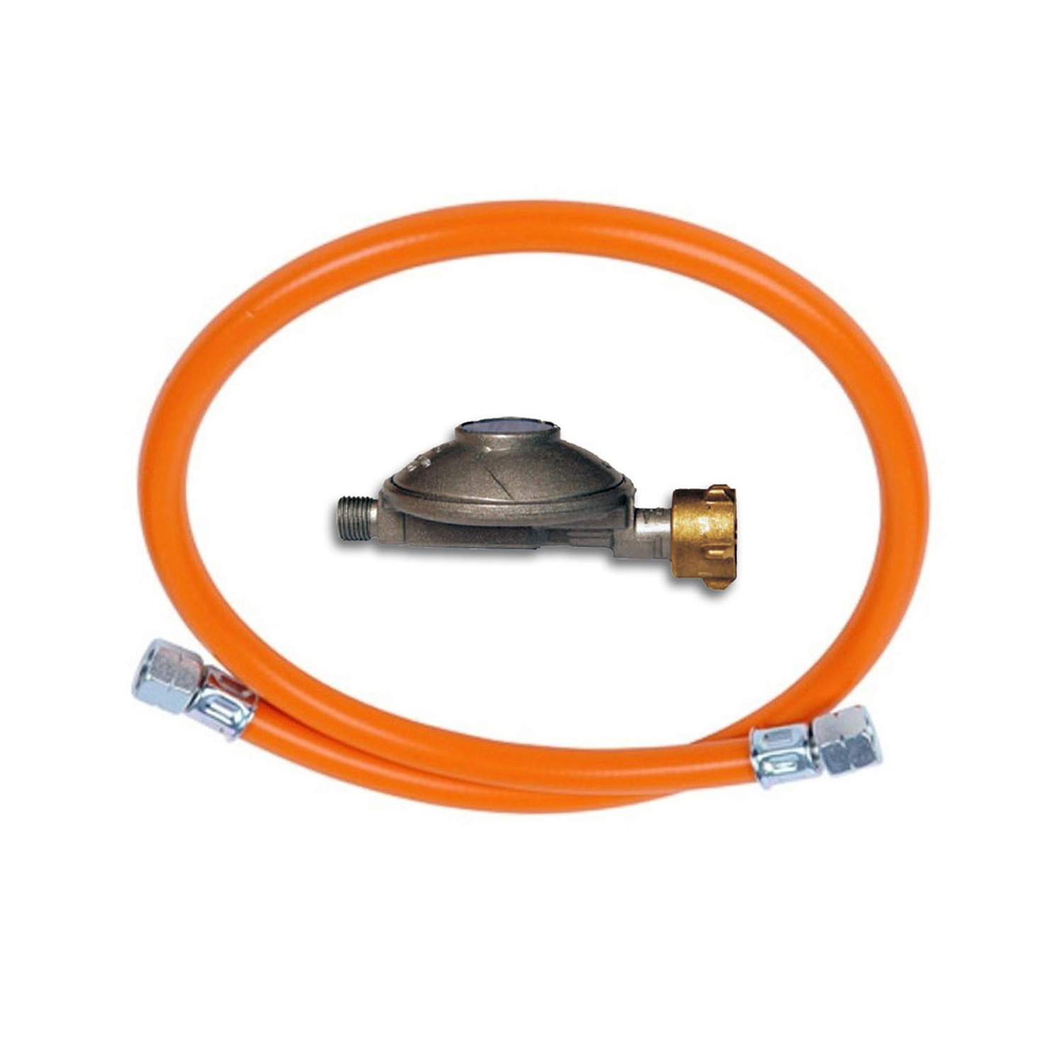 Universal Gas Anschlusskit 50mbar mit 1m Gewebeschlauch 1/4" Innengewinde Universal Gas Anschlusskit 50mbar mit 1m Gewebeschlauch 1/4" Innengewinde