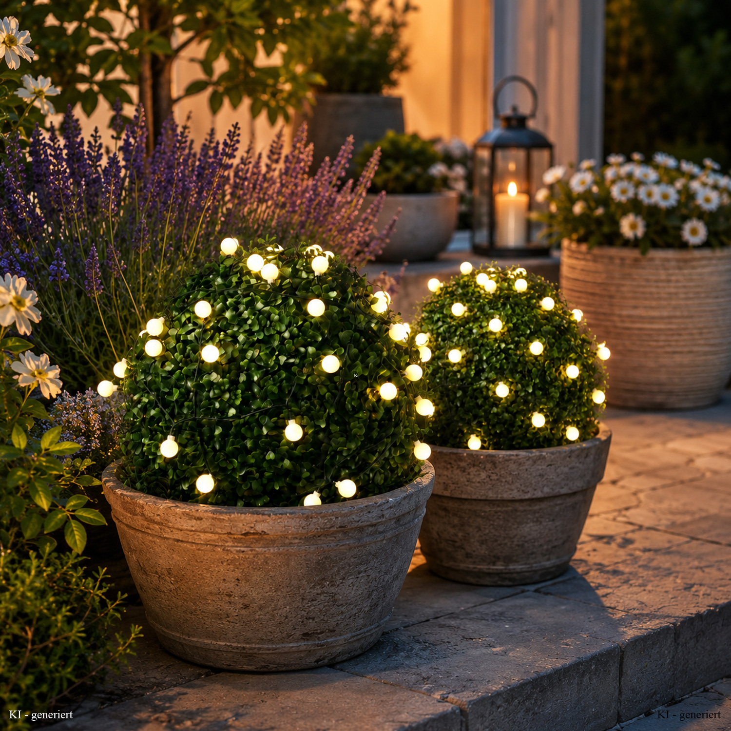LED Solar Lichterkette BERRY - 30 warmweiße LED - L: 4,5m - Dämmerungssensor - für Außen