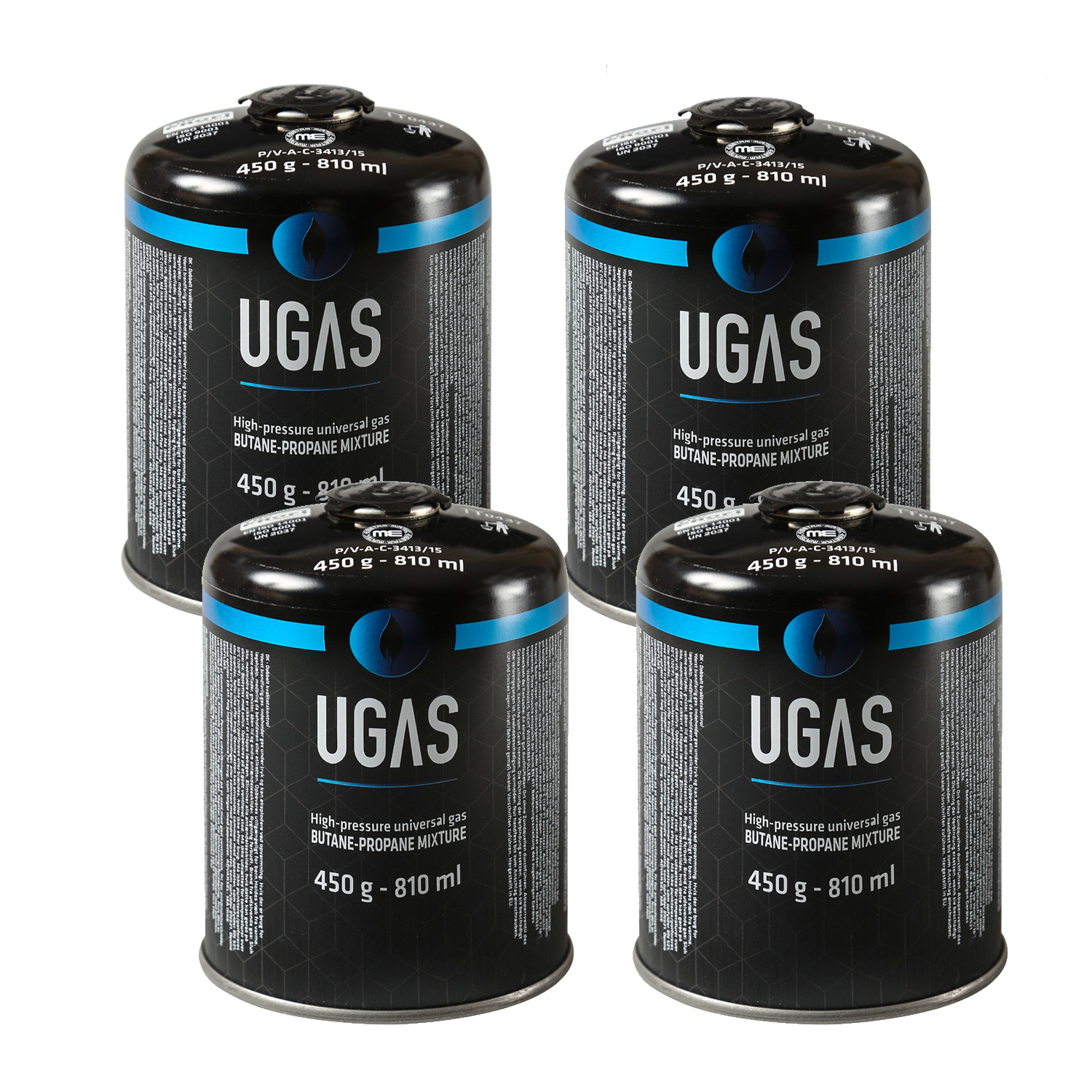 4 x Gaskartusche Butan/Propan - 450g - Universal Gas