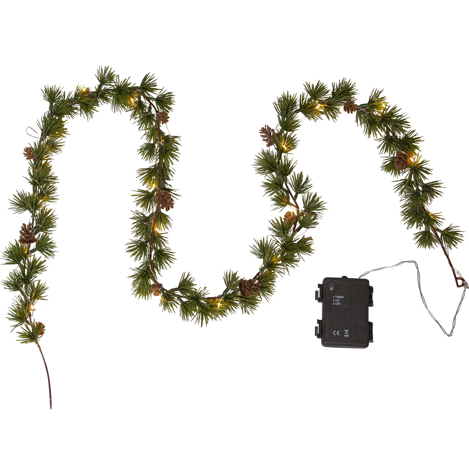 LED Tannengirlande LARIX - Weihnachtsgirlande - 20 warmweiße LED - L: 1,4m - Timer - Batterie - grün LED Tannengirlande LARIX - Weihnachtsgirlande - 20 warmweiße LED - L: 1,4m - Timer - Batterie - grün