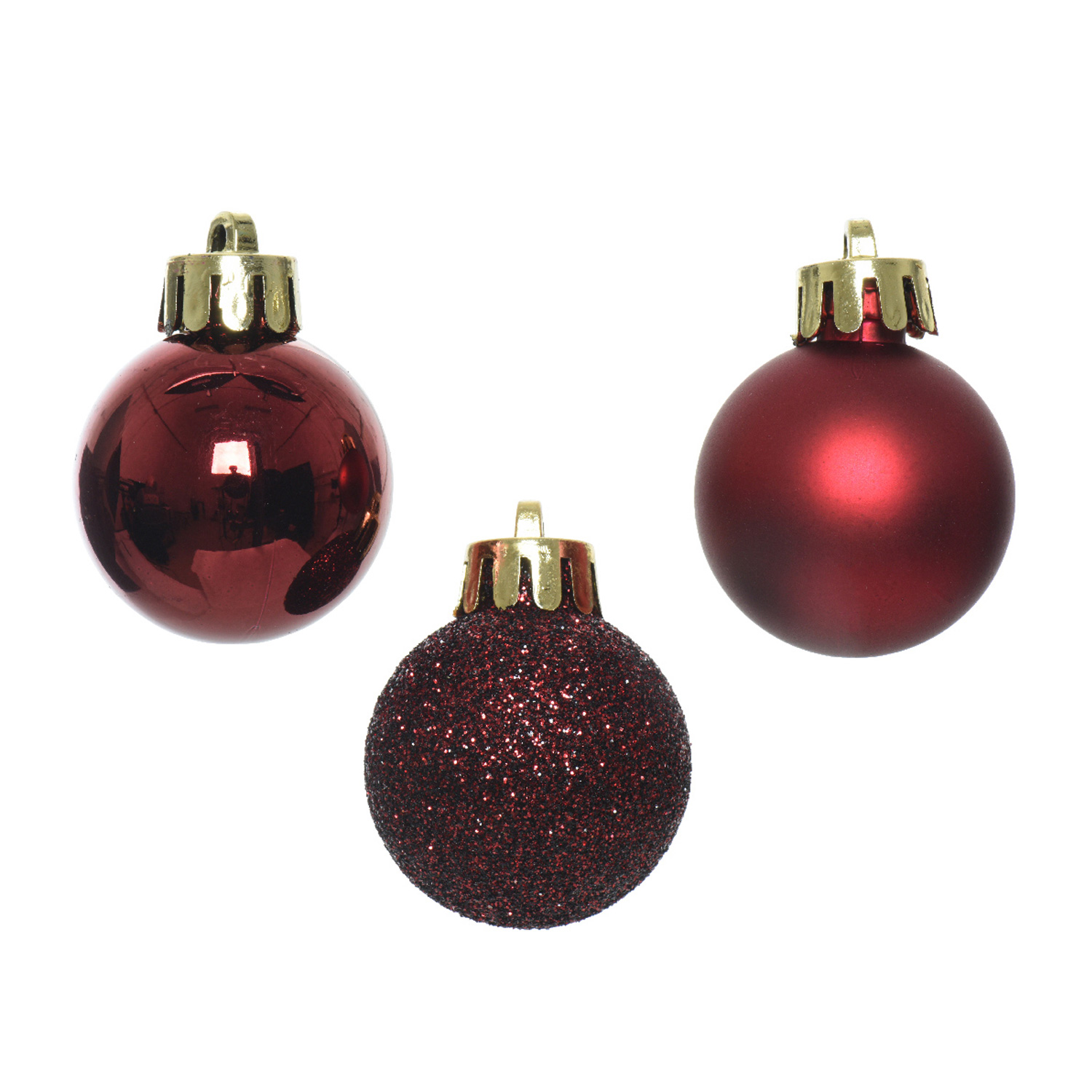 Christbaumkugel - Weihnachtskugel - bruchfest - D:3cm - glänzend matt glitzernd - weinrot - 14er Set Christbaumkugel - Weihnachtskugel - bruchfest - D:3cm - glänzend matt glitzernd - weinrot - 14er Set