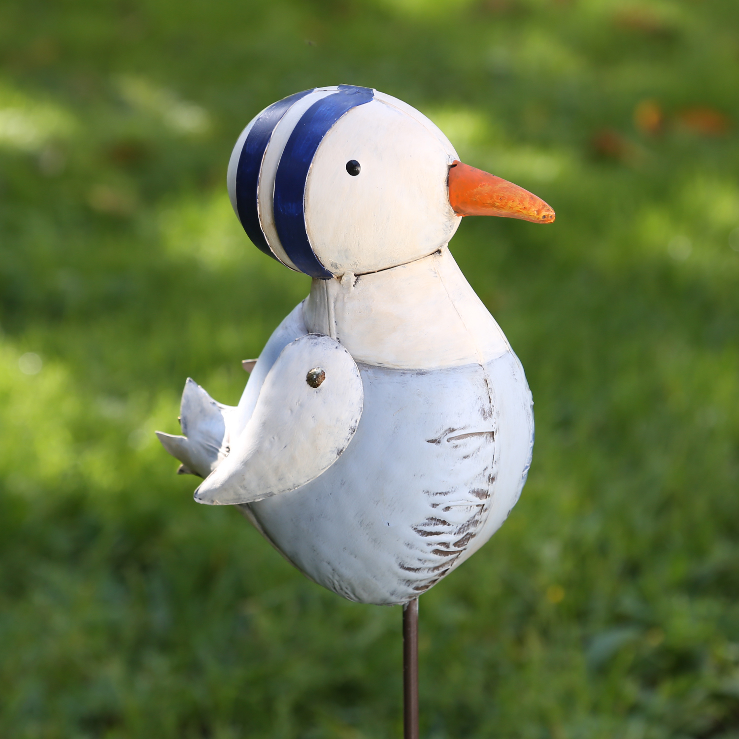 Gartenstecker Ente Molly - Beetstecker - Gartendeko - H: 75cm - für Außen - weiß/blau Gartenstecker Ente Molly - Beetstecker - Gartendeko - H: 75cm - für Außen - weiß/blau