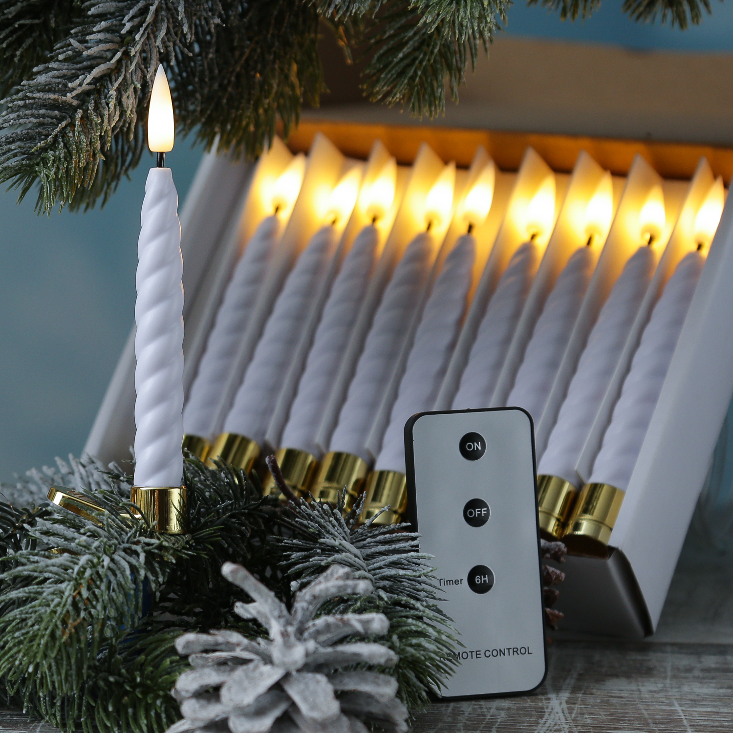 LED Baumkerzen TWIST mit Clip -  warmweiße LED - kabellos - Fernbedienung -Timer - Innen - 10er Set LED Baumkerzen TWIST mit Clip -  warmweiße LED - kabellos - Fernbedienung -Timer - Innen - 10er Set
