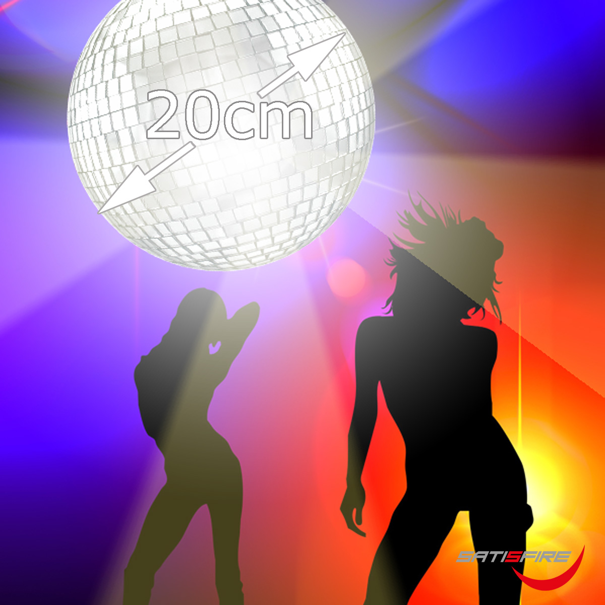 Spiegelkugel 20cm silber- Diskokugel (Discokugel) zur Dekoration und Party- Echtglas - mirrorball silver chrome Spiegelkugel 20cm silber- Diskokugel (Discokugel) zur Dekoration und Party- Echtglas - mirrorball silver chrome