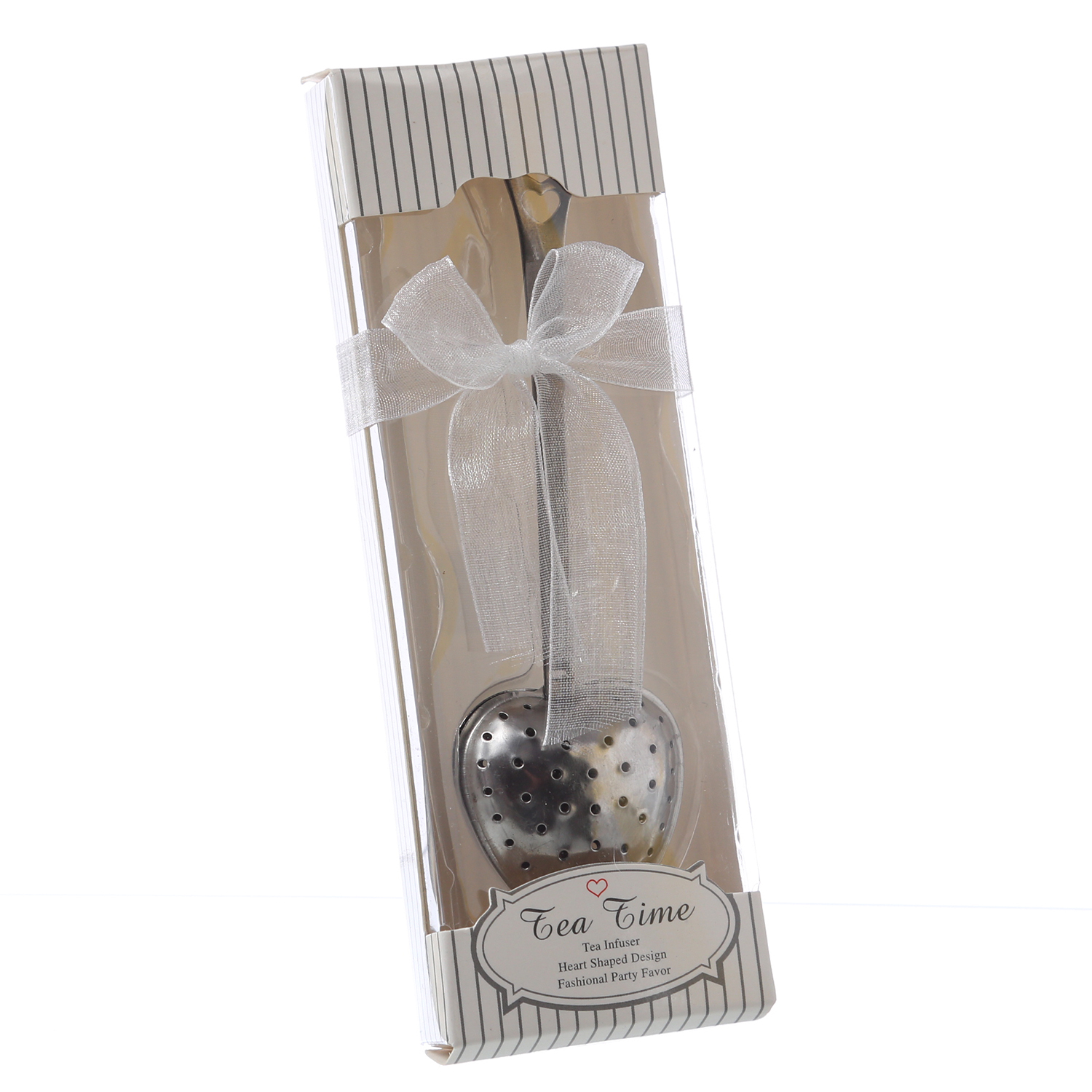 Tee-Ei Sieb in Herzform - Teelöffel - Edelstahl - wiederverwendbar - in Geschenkverpackung