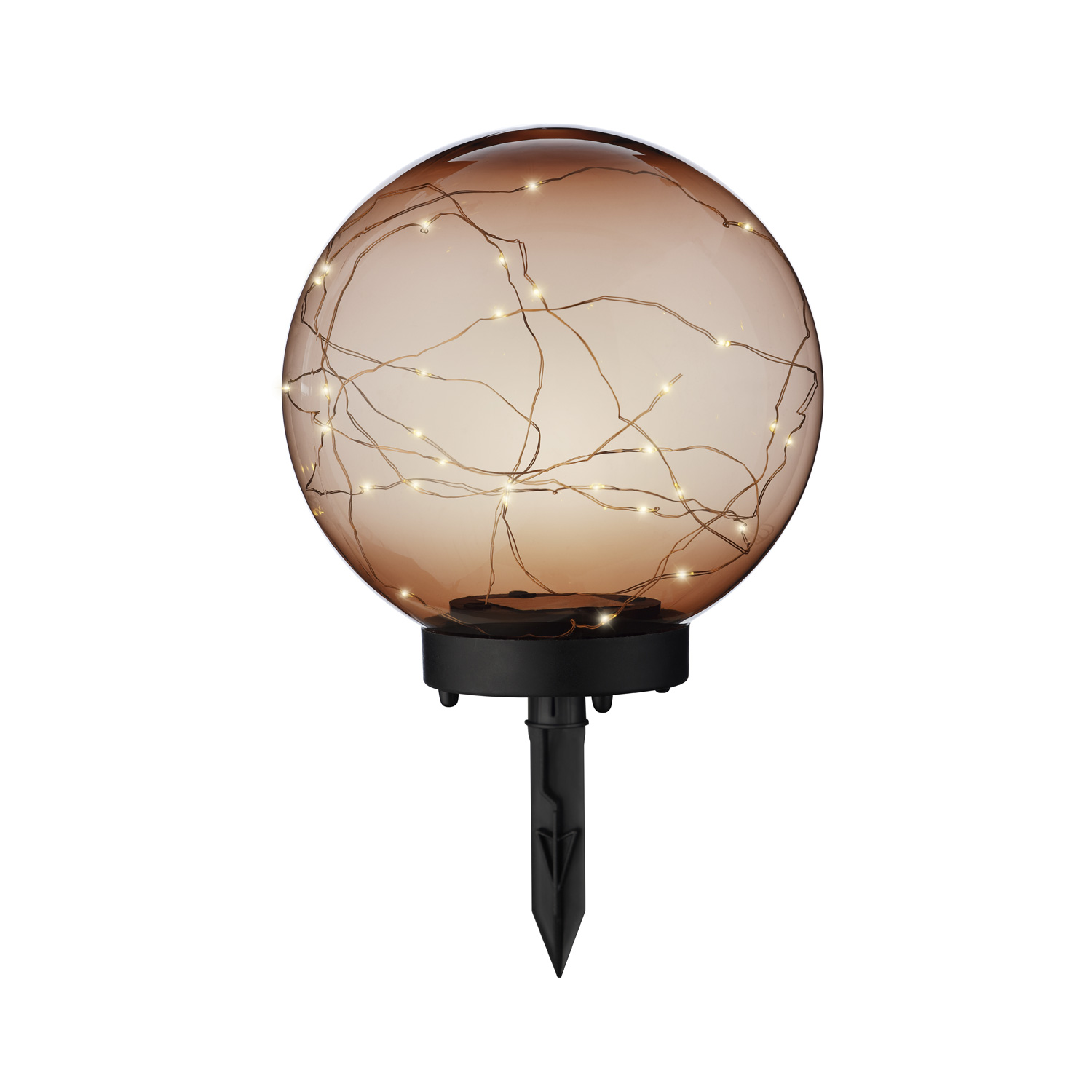 LED Solar Kugellampe - 2in1 - Kunststoff - warmweiße LED Drahtlichterkette - D: 20cm - bernstein LED Solar Kugellampe - 2in1 - Kunststoff - warmweiße LED Drahtlichterkette - D: 20cm - bernstein