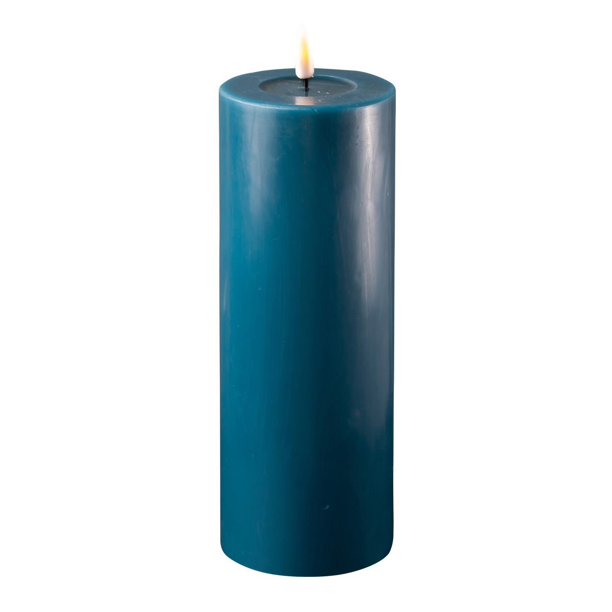 LED Stumpenkerze MIA - Echtwachs - realistische 3D Flamme - H: 20cm - Batteriebetrieb - petrol LED Stumpenkerze MIA - Echtwachs - realistische 3D Flamme - H: 20cm - Batteriebetrieb - petrol