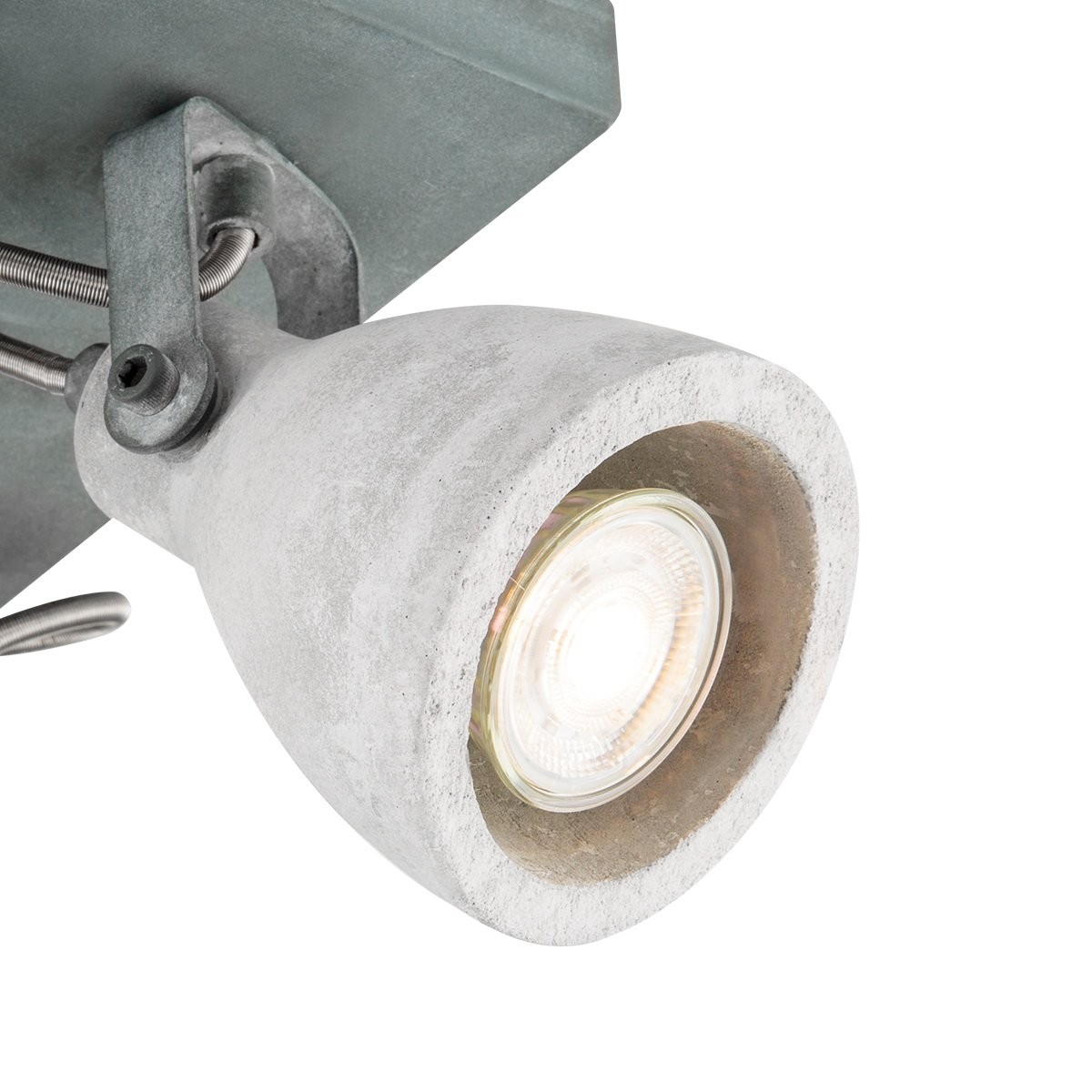 Deckenspots VEDI 4er Quadrat - Betonoptik grau - inkl. 4 x GU10 3000K 345lm 36° - Lichtbalken