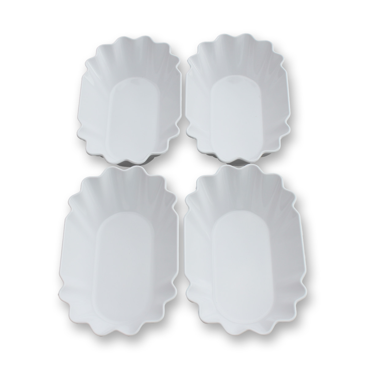 4 x Pommesschale Mehrweg - bruchsicheres Melamin 16,5x9,8x4cm - spülmaschinenfest