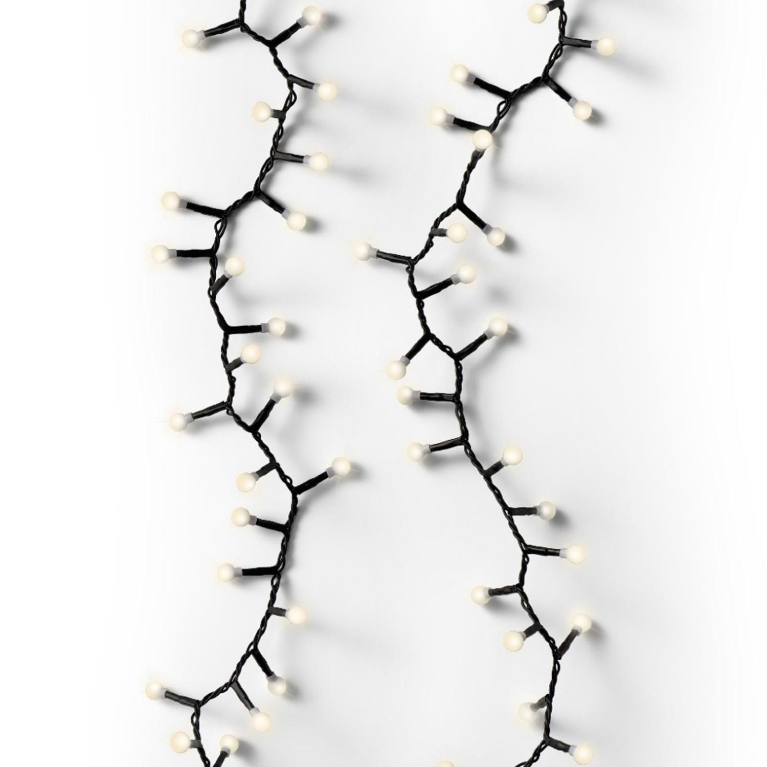 LED Lichterkette BERRY TWINKLE - 500 warmweisse opale Kugeln - 8 Funktionen - L- 11m - fuer Aussen