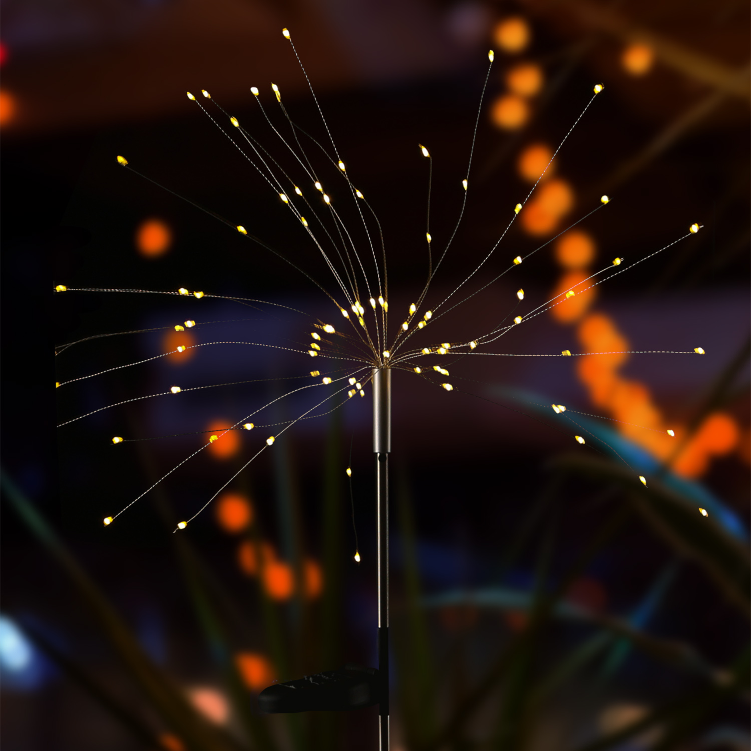 LED Solarstab FEUERWERK - Gartendeko - 90 warmweiße LED - H: 90cm - Dämmerungssensor LED Solarstab FEUERWERK - Gartendeko - 90 warmweiße LED - H: 90cm - Dämmerungssensor