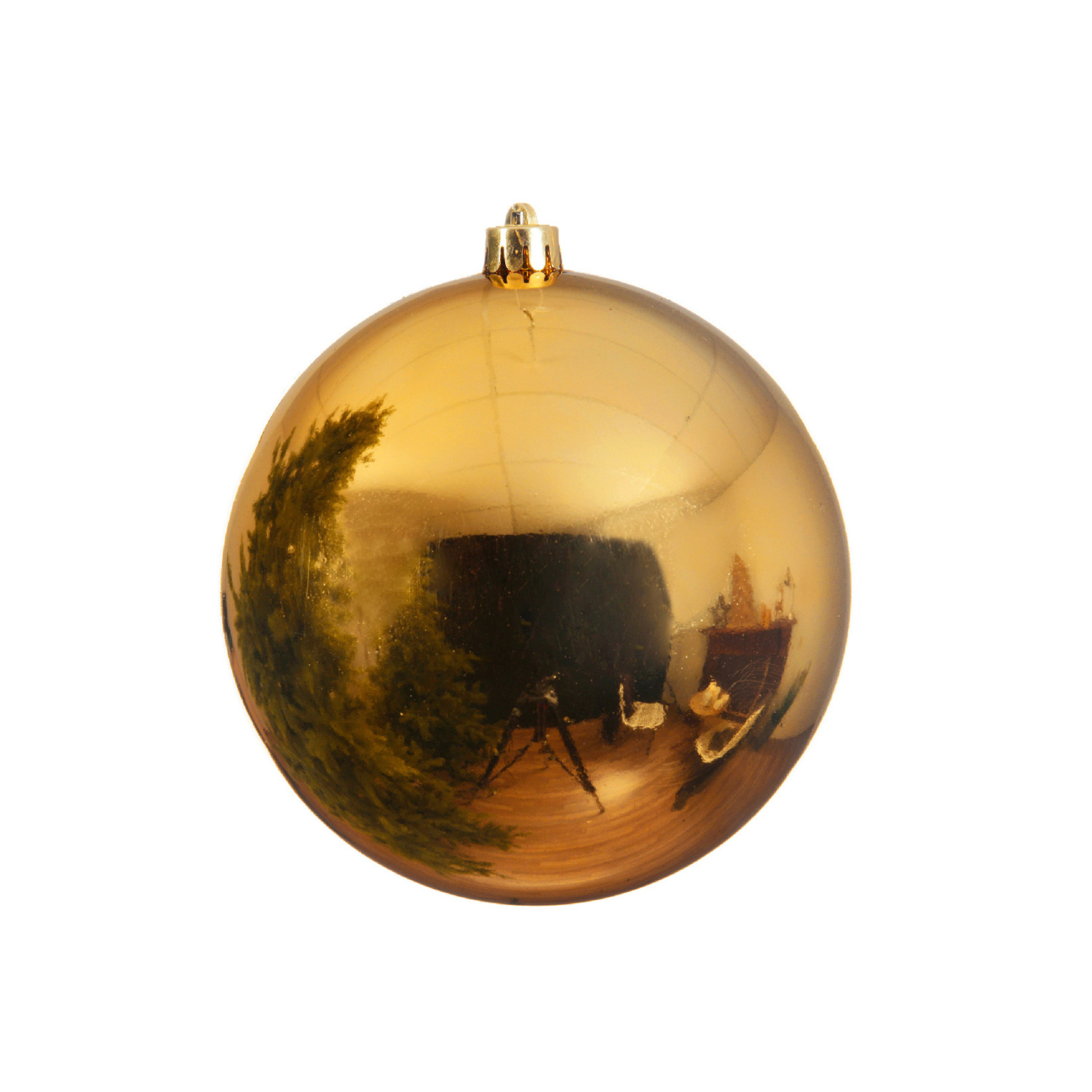 Christbaumkugel - Weihnachtskugel - bruchfest - D: 14cm - glänzend - gold
