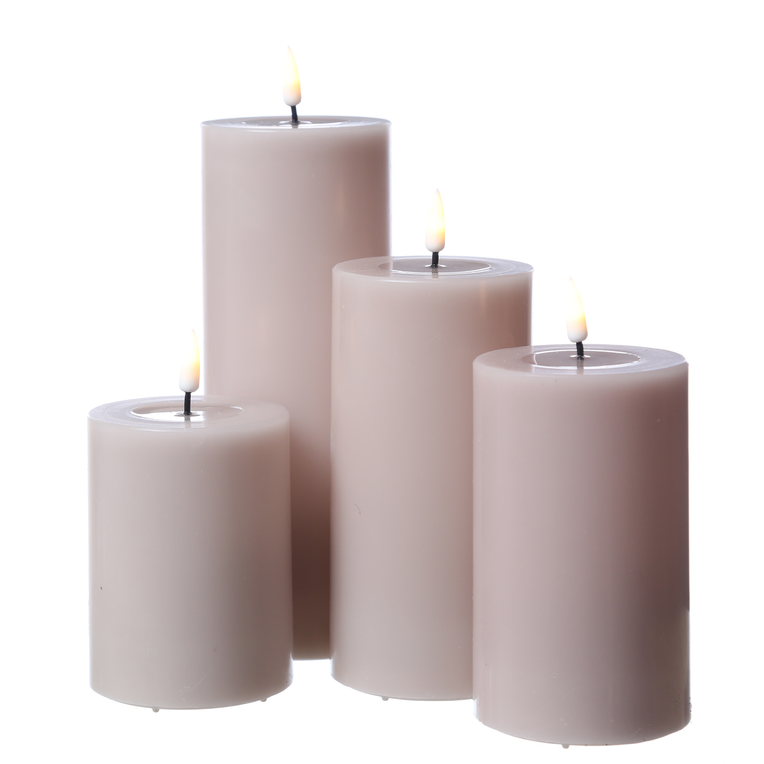 LED Stumpenkerze MIA - Echtwachs - realistische 3D Flamme - H: 12,5cm - D: 7,5cm - altrosa LED Stumpenkerze MIA - Echtwachs - realistische 3D Flamme - H: 12,5cm - D: 7,5cm - altrosa