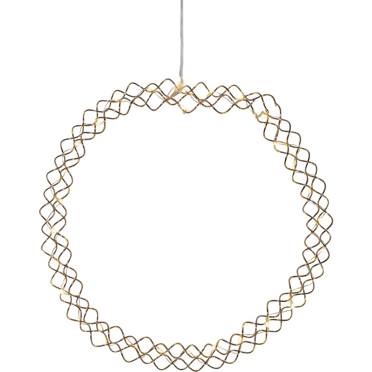 LED Kranz "Hoop" - 30 warmweiße LED - D: 30cm - Material: Metall - Batteriebetrieb - Timer - gold LED Kranz "Hoop" - 30 warmweiße LED - D: 30cm - Material: Metall - Batteriebetrieb - Timer - gold