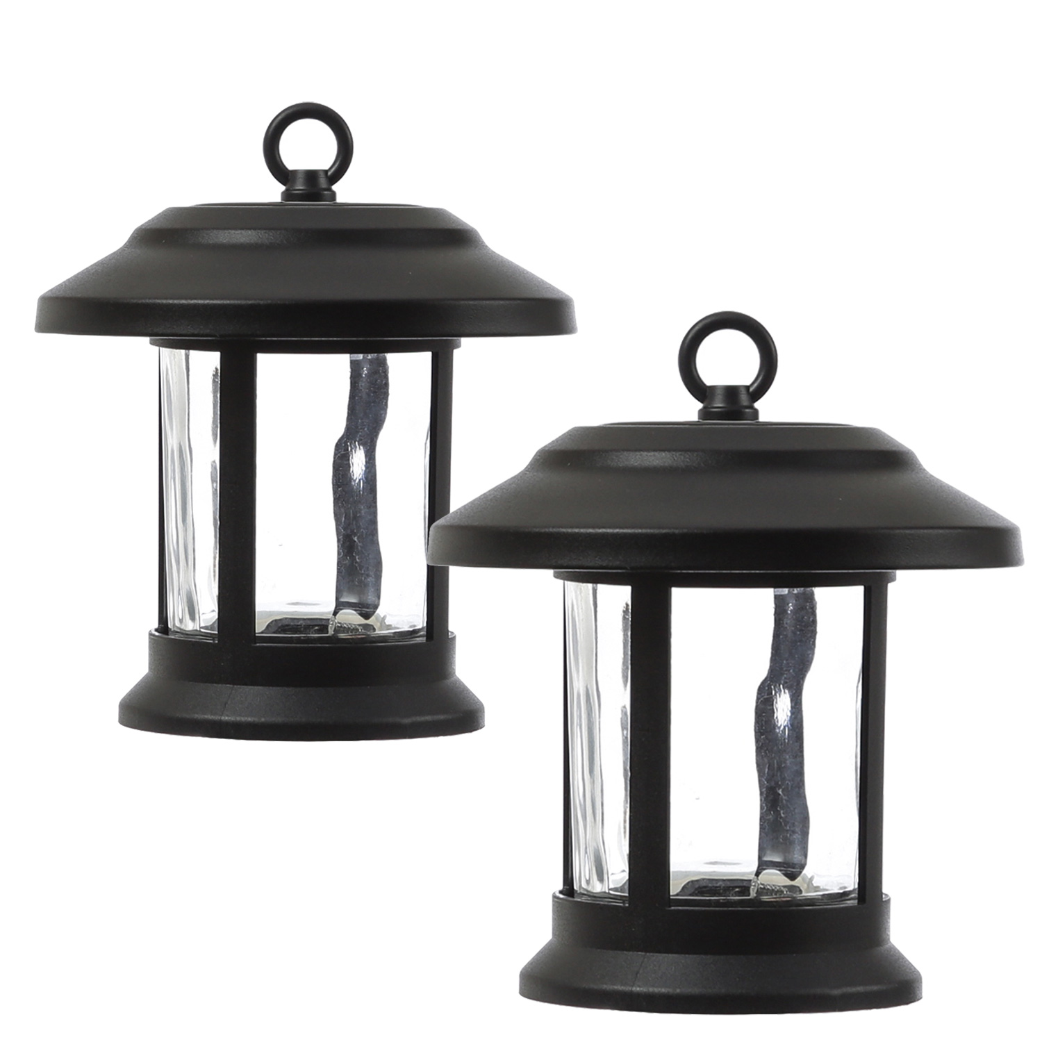 LED Solar Gartenleuchte 3in1 - Laterne/Hängeleuchte/Wegleuchte - H: 32cm - Lichtsensor - 2er Set