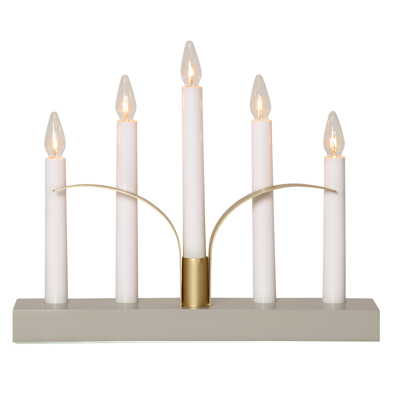 Fensterleuchter LILJA - Stimmungsleuchter mit Verzierung - H: 25cm - warmweiße E10 Glühlampen - grau Fensterleuchter LILJA - Stimmungsleuchter mit Verzierung - H: 25cm - warmweiße E10 Glühlampen - grau