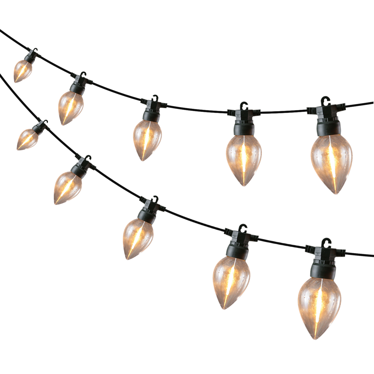 LED Lichterkette mit 8 flackernden Kerzenlampen - Flammeneffekt - L: 3,5m - Timer - für Außen LED Lichterkette mit 8 flackernden Kerzenlampen - Flammeneffekt - L: 3,5m - Timer - für Außen