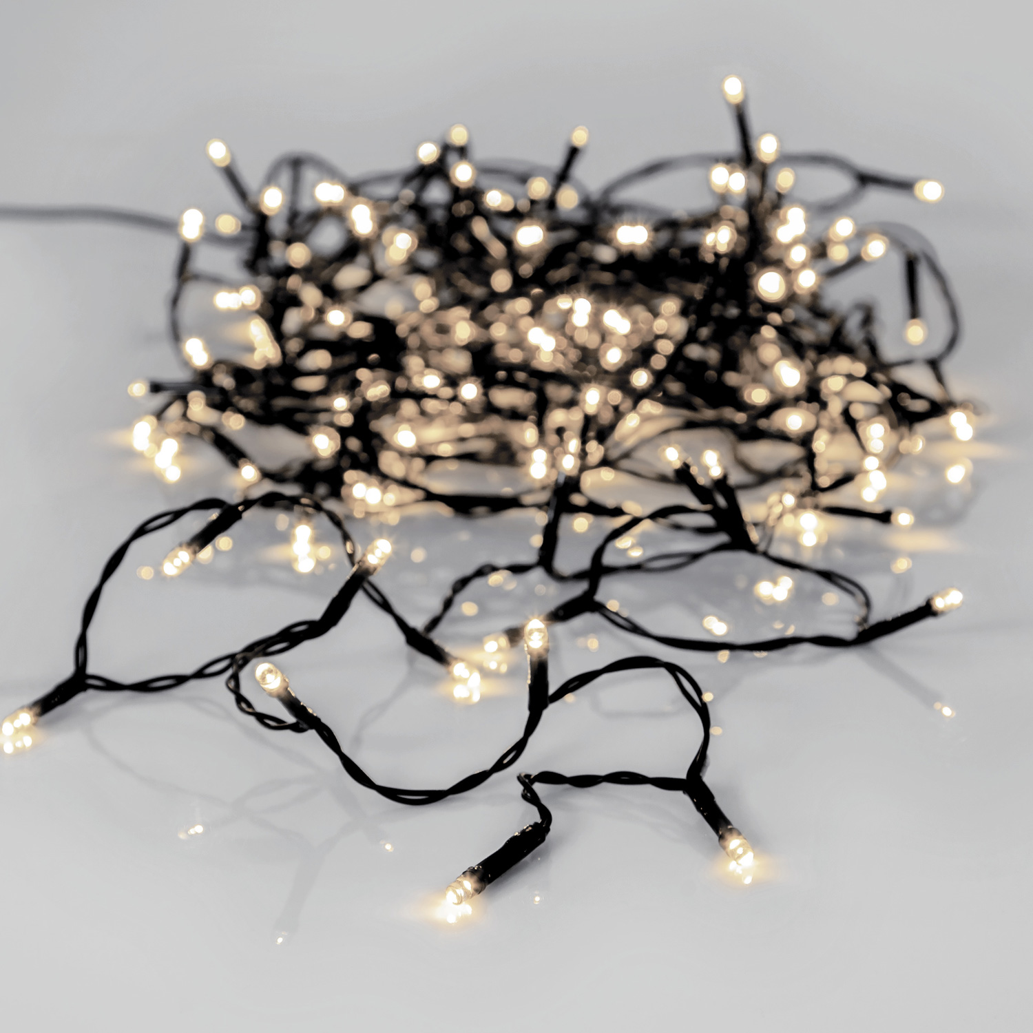 LED Lichterkette - Serie LED - outdoor - 180 kaltweiße LED - L: 12,6m - schwarzes Kabel LED Lichterkette - Serie LED - outdoor - 180 kaltweiße LED - L: 12,6m - schwarzes Kabel