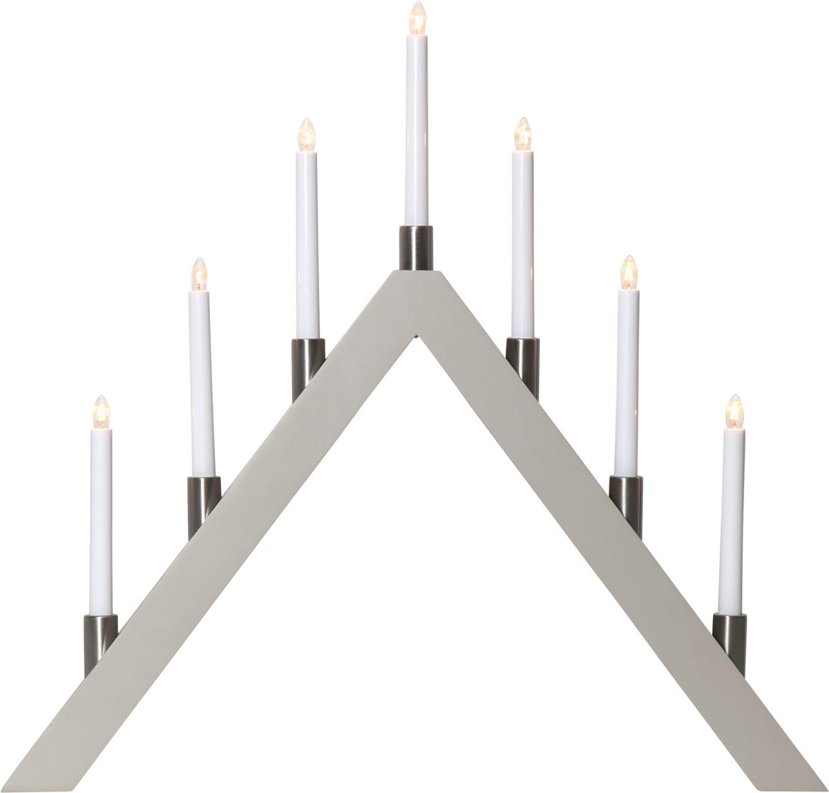 Fensterleuchter TALL  - 7 warmweiße Glühlampen - L: 66cm, H: 63cm - Holz - Schalter - Grau Fensterleuchter TALL  - 7 warmweiße Glühlampen - L: 66cm, H: 63cm - Holz - Schalter - Grau