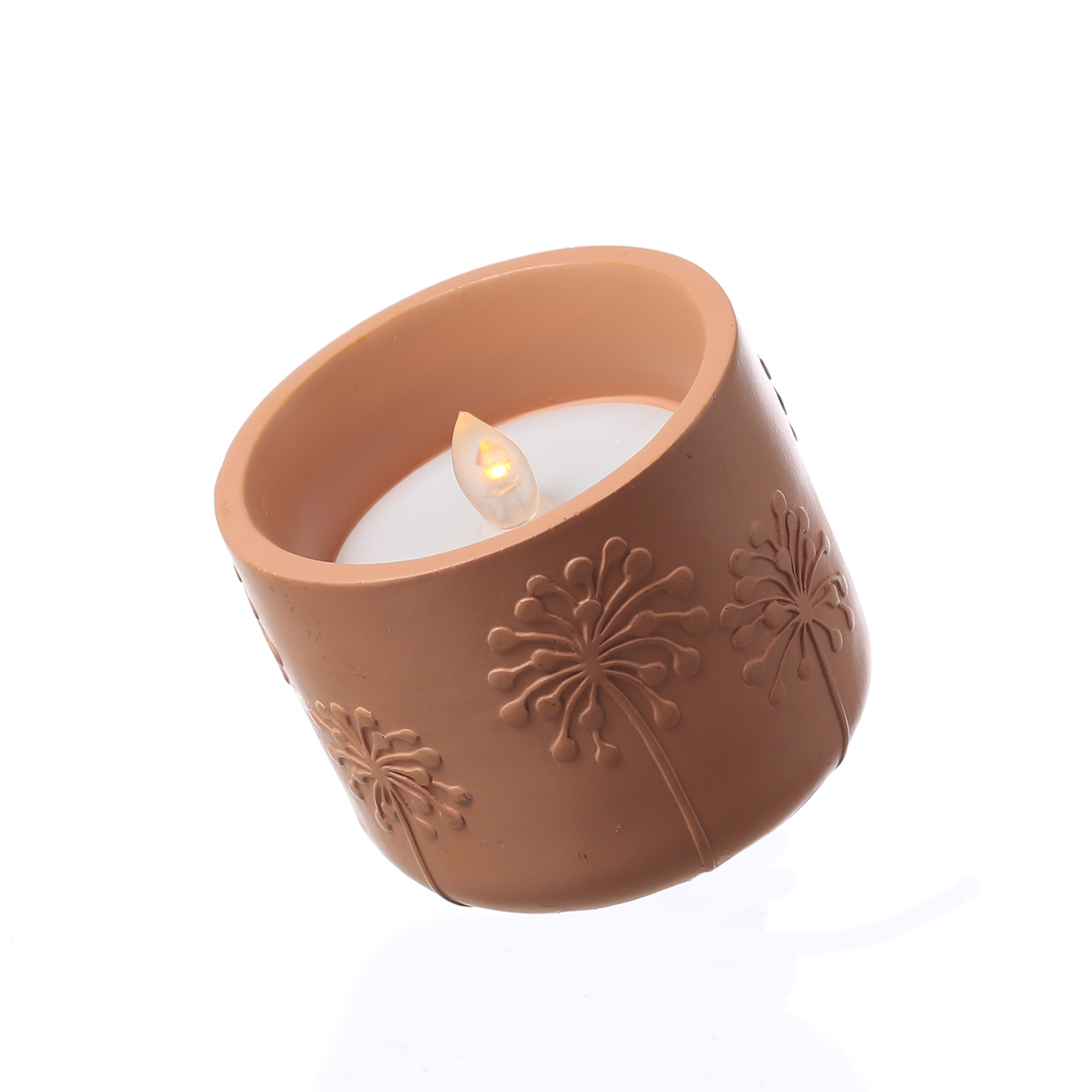 LED Solar Windlicht PUSTEBLUME - flackernde Flamme - Lichtsensor - H: 8cm - für Außen - terracotta LED Solar Windlicht PUSTEBLUME - flackernde Flamme - Lichtsensor - H: 8cm - für Außen - terracotta