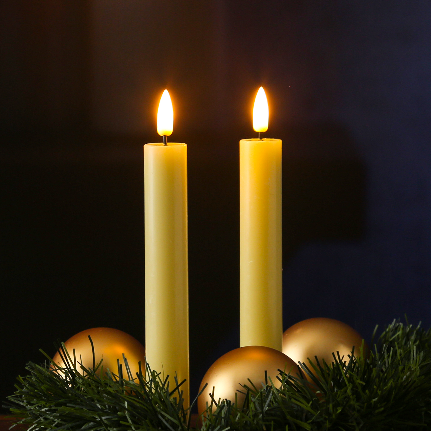 LED Stabkerzen MIA - Echtwachs - realistische 3D Flamme - H: 15cm - Batteriebetrieb - gelb - 2 Stk LED Stabkerzen MIA - Echtwachs - realistische 3D Flamme - H: 15cm - Batteriebetrieb - gelb - 2 Stk