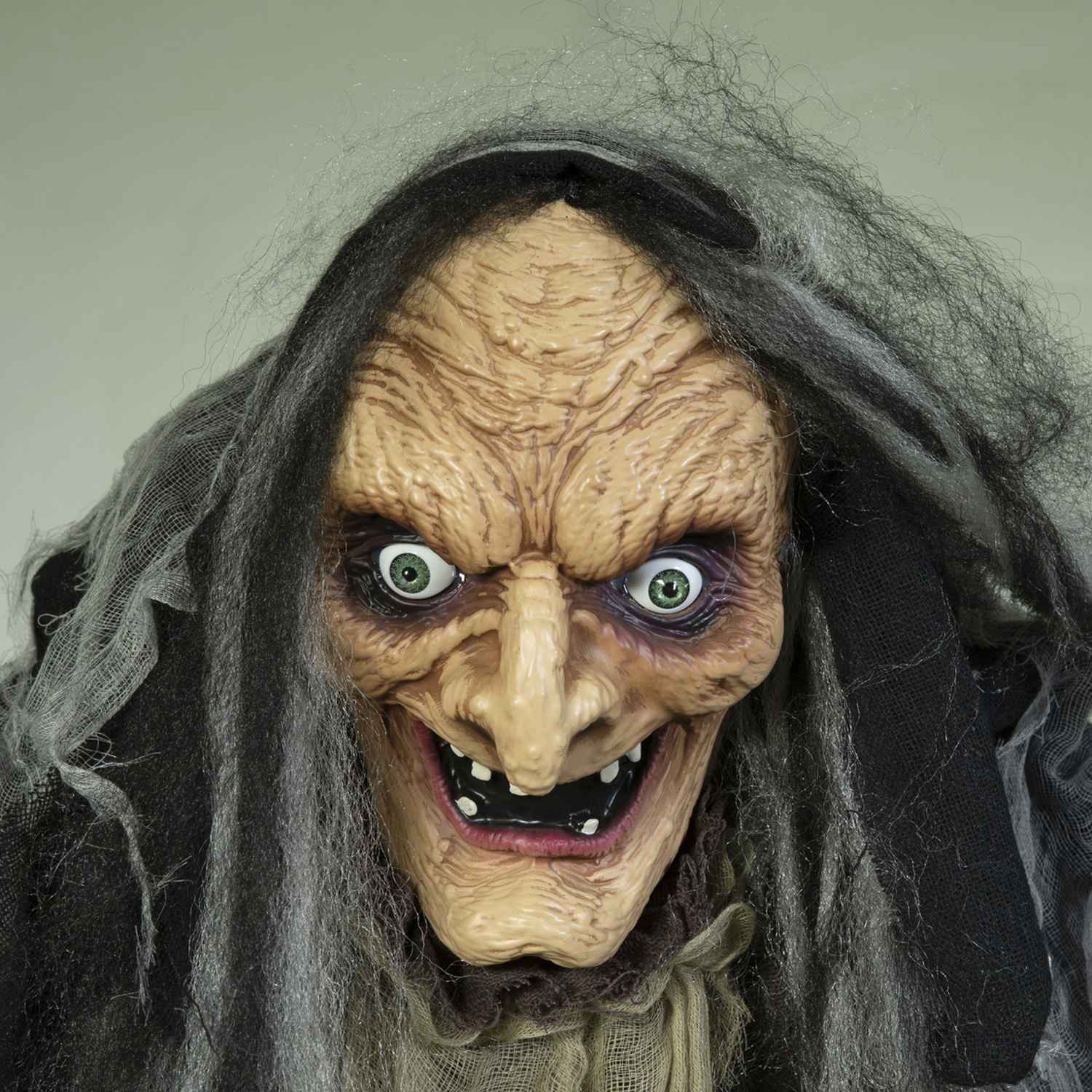 Halloween Figur Hexe NAHEMA, 160cm - animiert mit Bewegung, Licht und Sound