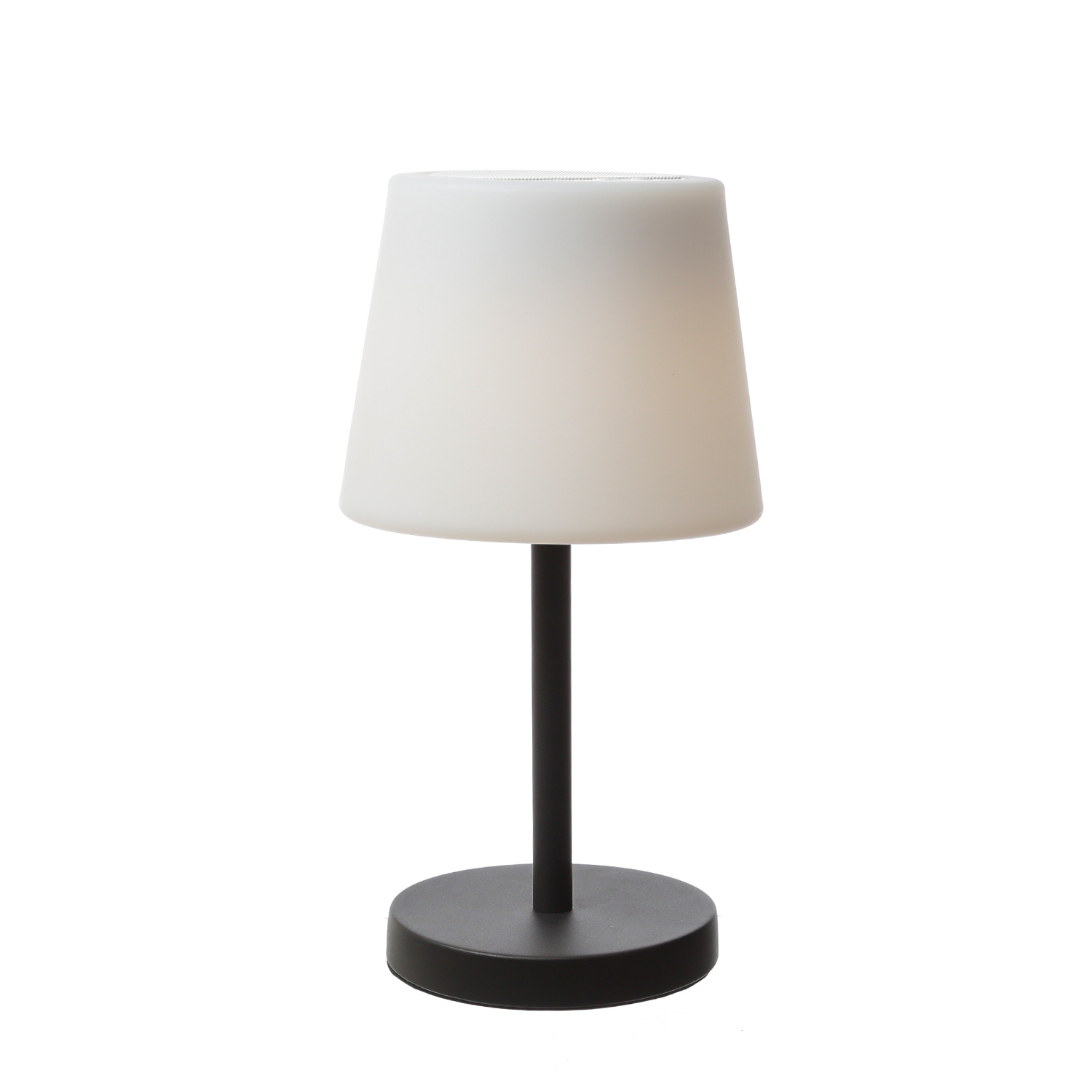 LED Tischlampe mit Lautsprecher - Bluetooth - wiederaufladbar - H: 38cm - für Terrasse, Balkon LED Tischlampe mit Lautsprecher - Bluetooth - wiederaufladbar - H: 38cm - für Terrasse, Balkon