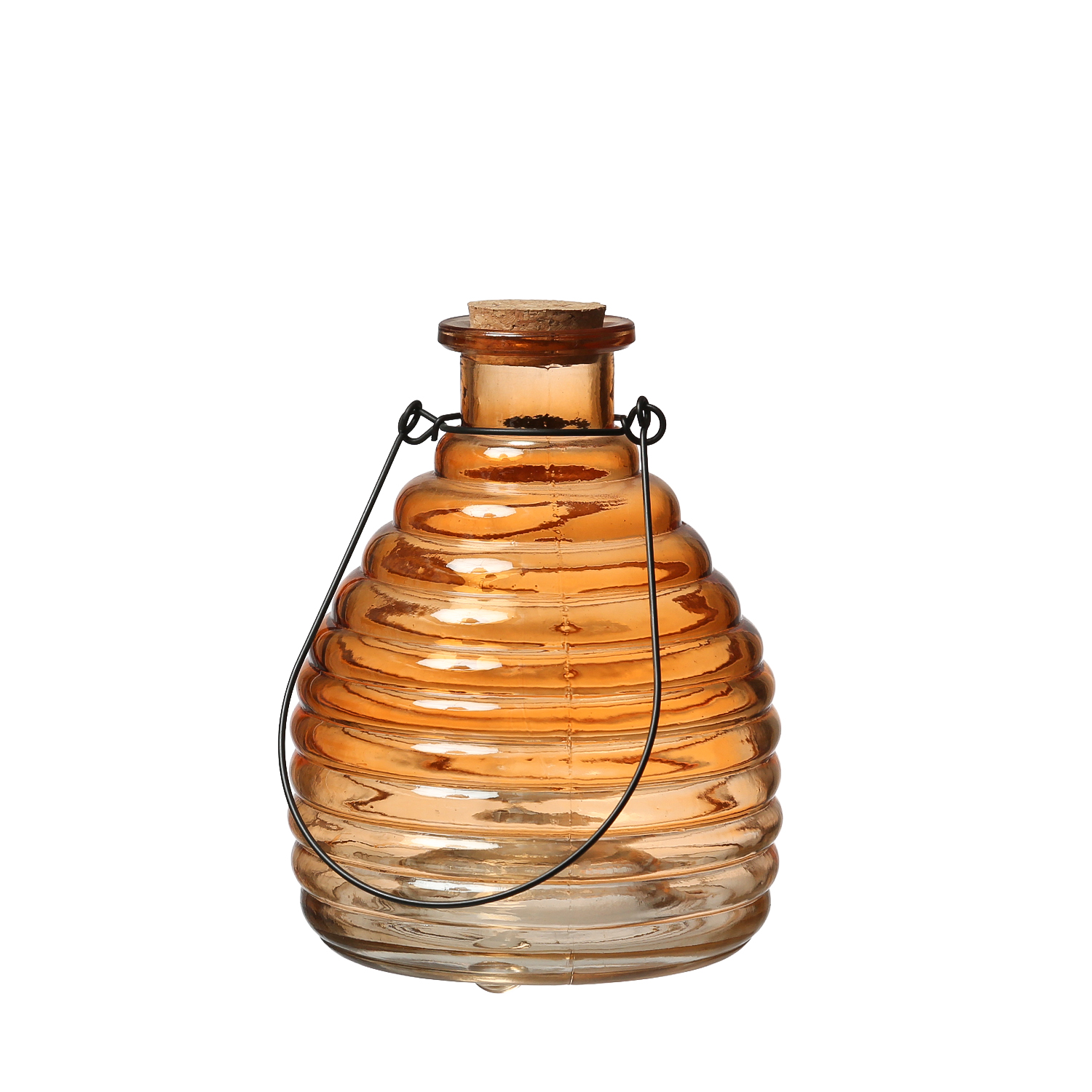 Wespenfänger HONIGTOPF - Wespenfalle - geriffeltes Glas - D: 13cm - H: 17cm