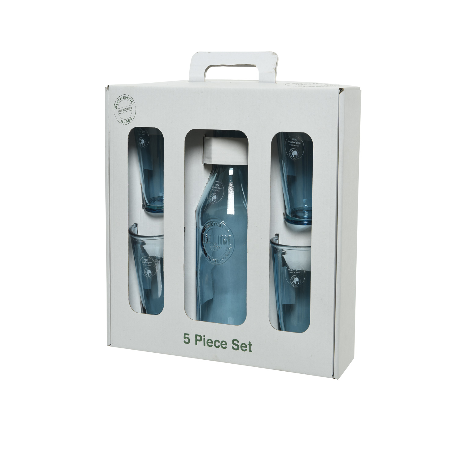 Gläser-Set - Karaffe und 4 Trinkgläser - lebensmittelecht - Glas - 5-teilig