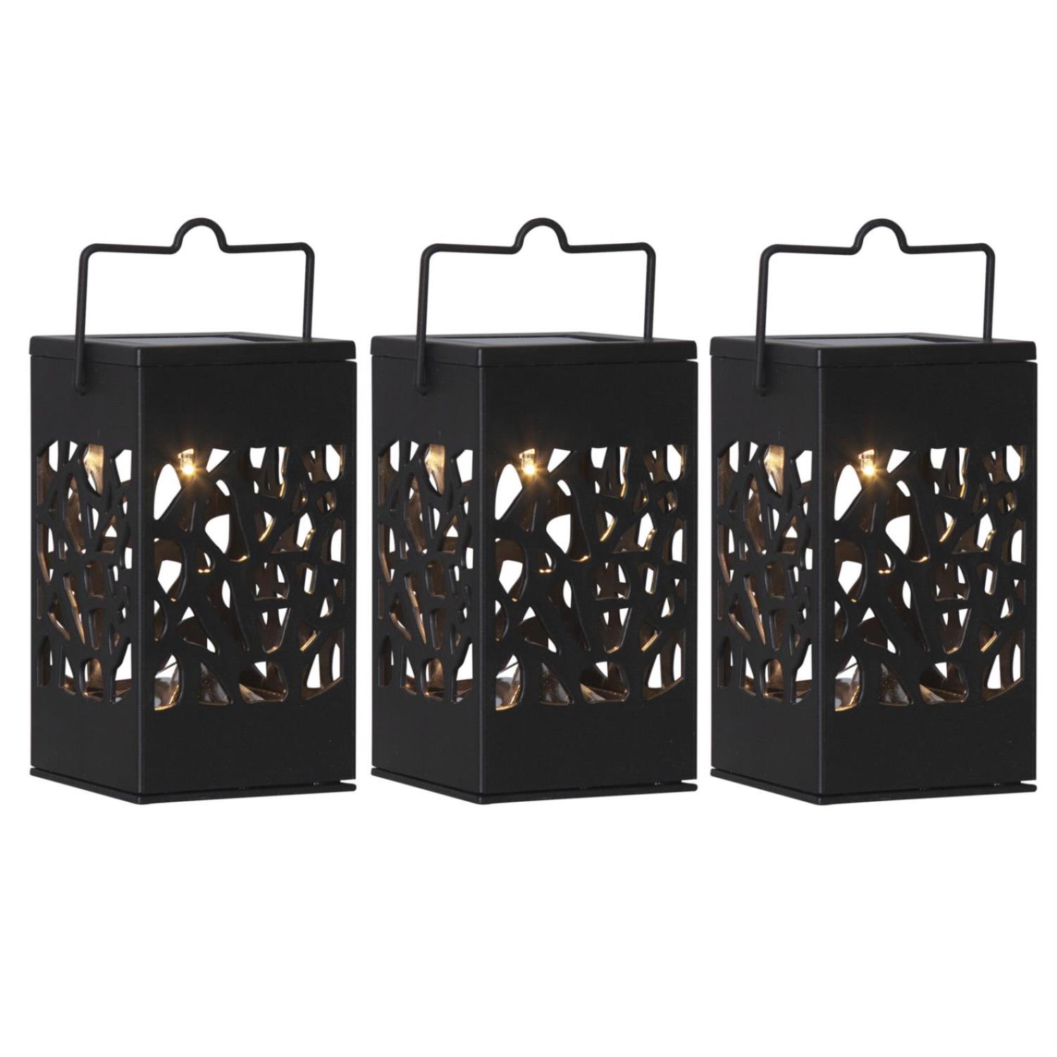 LED Solar Laternen Izola - zum Hängen o. Stellen - warmweisse LED - H- 11cm - Lichtsensor - 3er Set LED Solar Laternen Izola - zum Haengen o. Stellen - warmweisse LED - H- 11cm - Lichtsensor - 3er Set