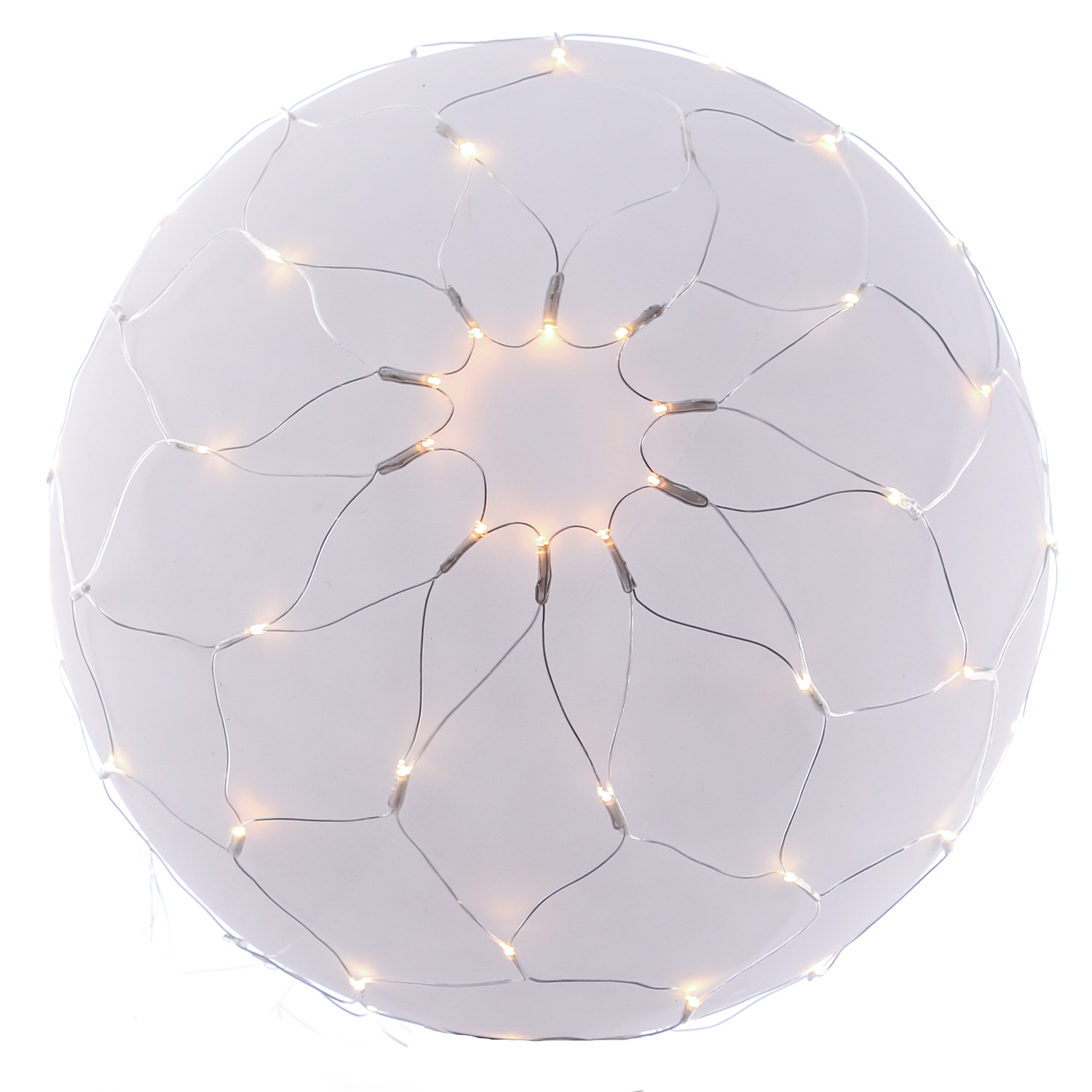 LED Lichternetz Buchsbaum - Blinkfunktion - 60 warmweiße/bernstein LED - D: 35cm - transparent