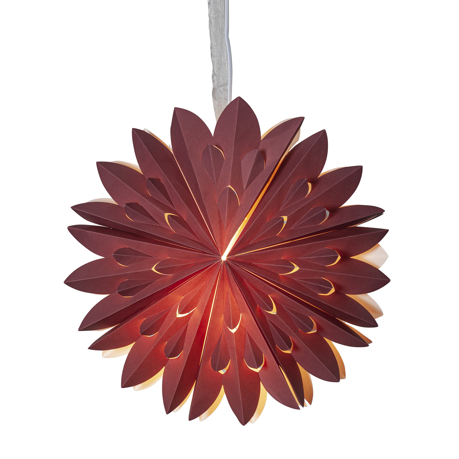 Papierstern CLIPP - hängend - D: 40cm - mit Band - Papier - rot Papierstern CLIPP - hängend - D: 40cm - mit Band - Papier - rot