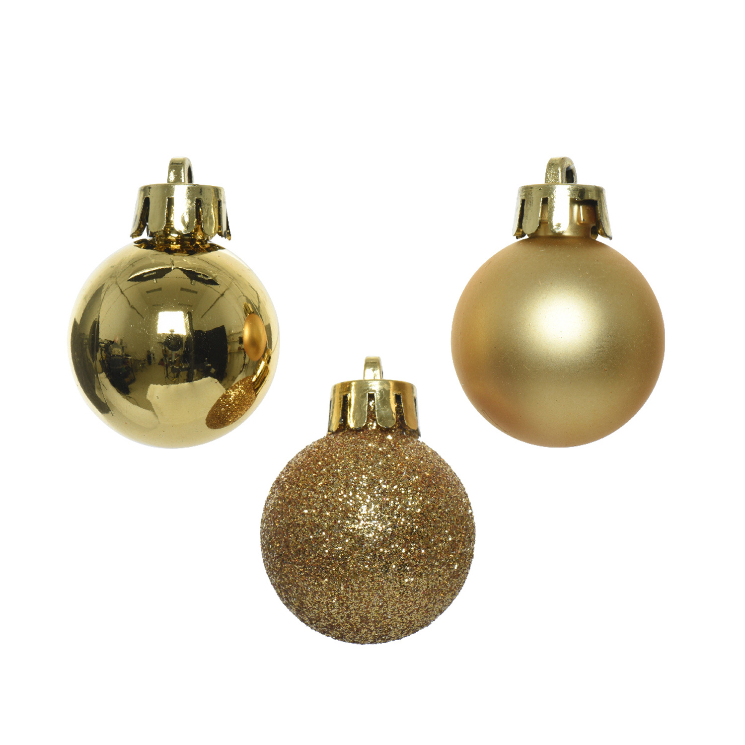 Christbaumkugel - Weihnachtskugel - bruchfest - D: 3cm - glänzend matt glitzernd - gold - 14er Set Christbaumkugel - Weihnachtskugel - bruchfest - D: 3cm - glänzend matt glitzernd - gold - 14er Set