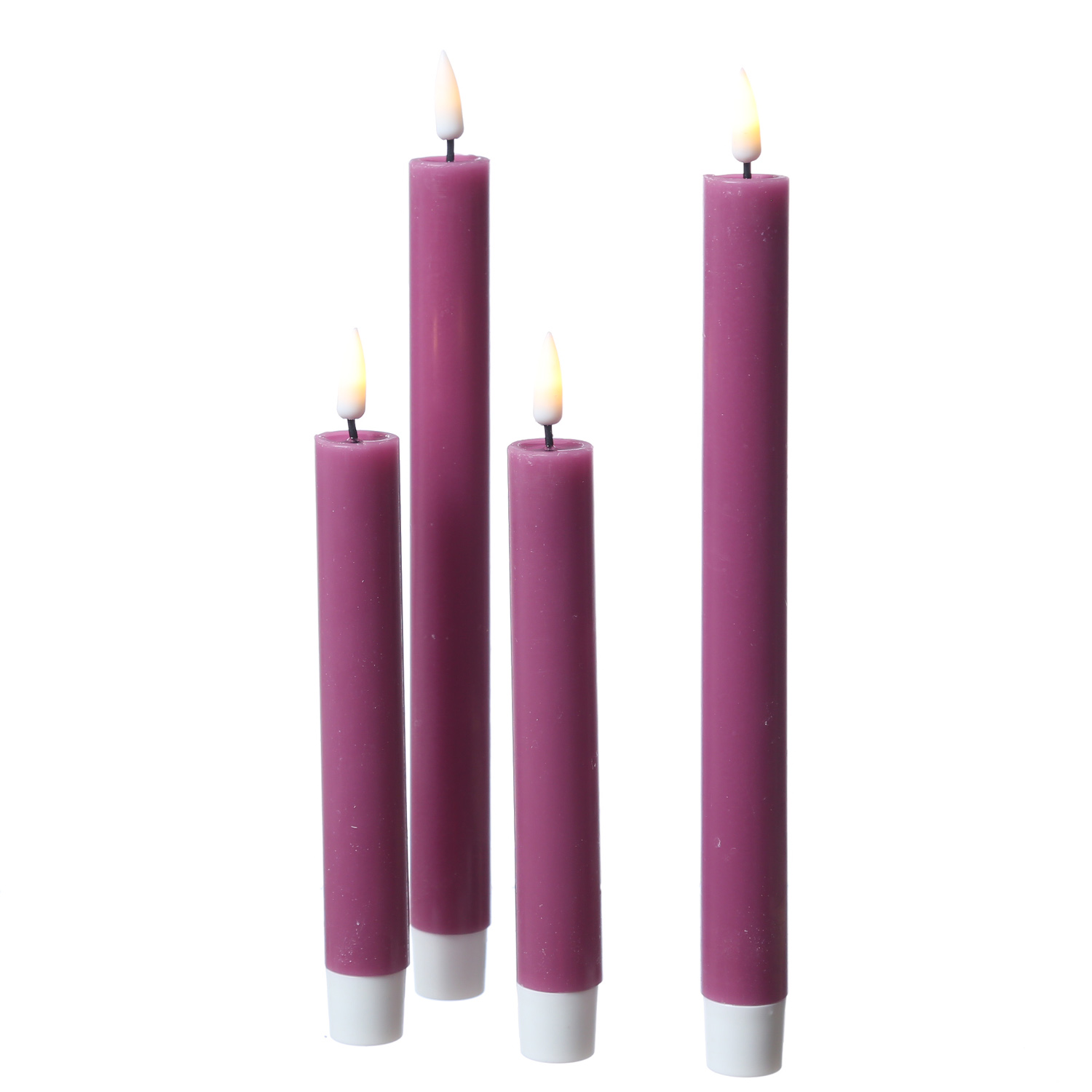 LED Stabkerzen MIA - Echtwachs - realistische 3D Flamme - H: 24cm - malve - 2 Stk LED Stabkerzen MIA - Echtwachs - realistische 3D Flamme - H: 24cm - malve - 2 Stk