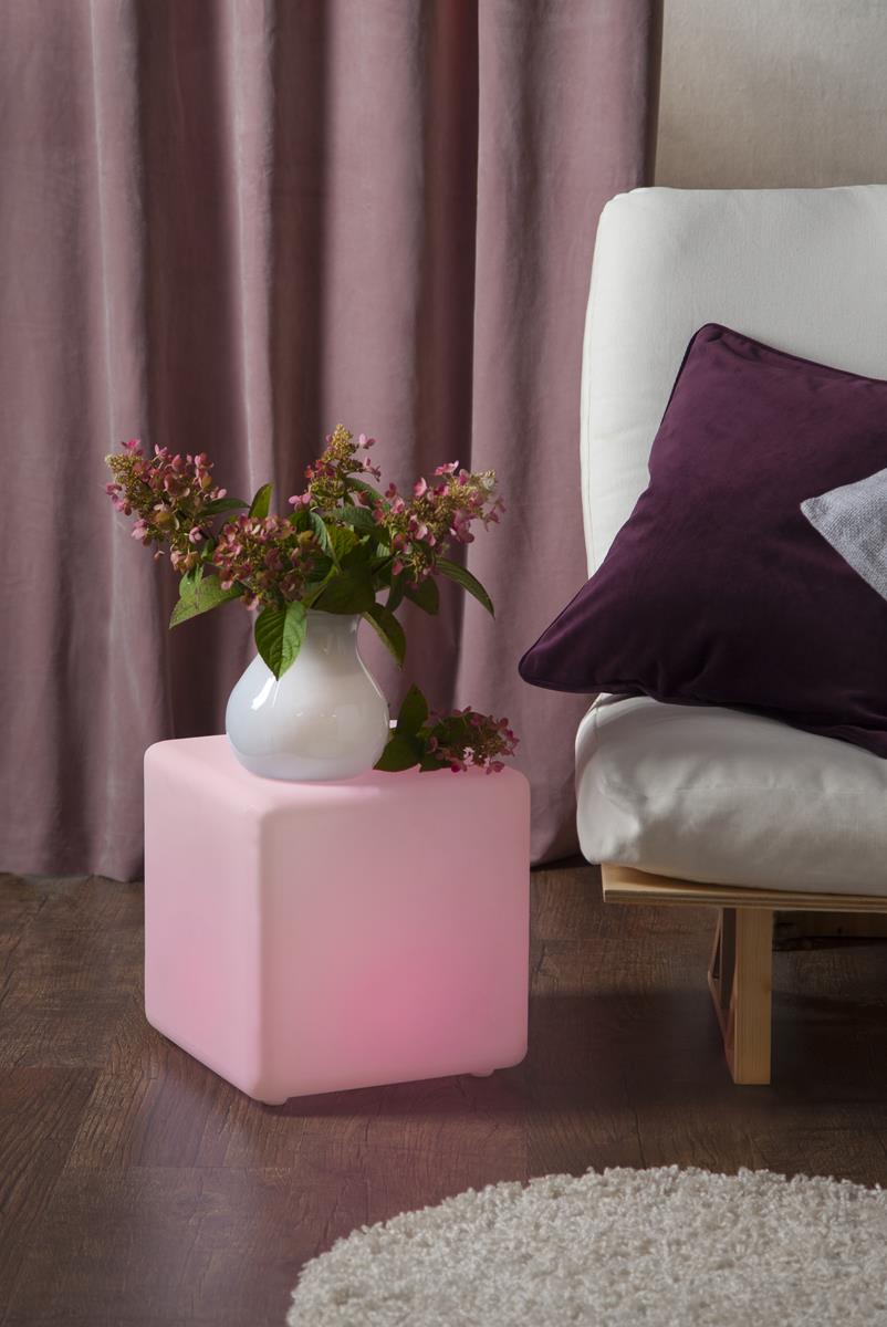 LED-Würfel "Twilights" - 28cm - RGB Wechsel/feste Farbe - Fernbedienung - Aufladbar - IP44 LED-Würfel "Twilights" - 28cm - RGB Wechsel/feste Farbe - Fernbedienung - Aufladbar - IP44