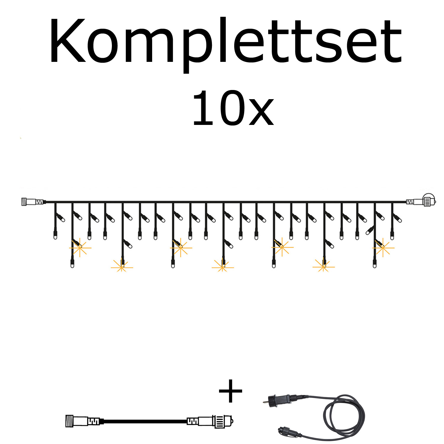 SYSTEM 24 KOMPLETT SET 30m - LED Lichtervorhang Eisregen Glitzereffekt - Icicle für Dachrinne SYSTEM 24 KOMPLETT SET 30m - LED Lichtervorhang Eisregen Glitzereffekt - Icicle für Dachrinne