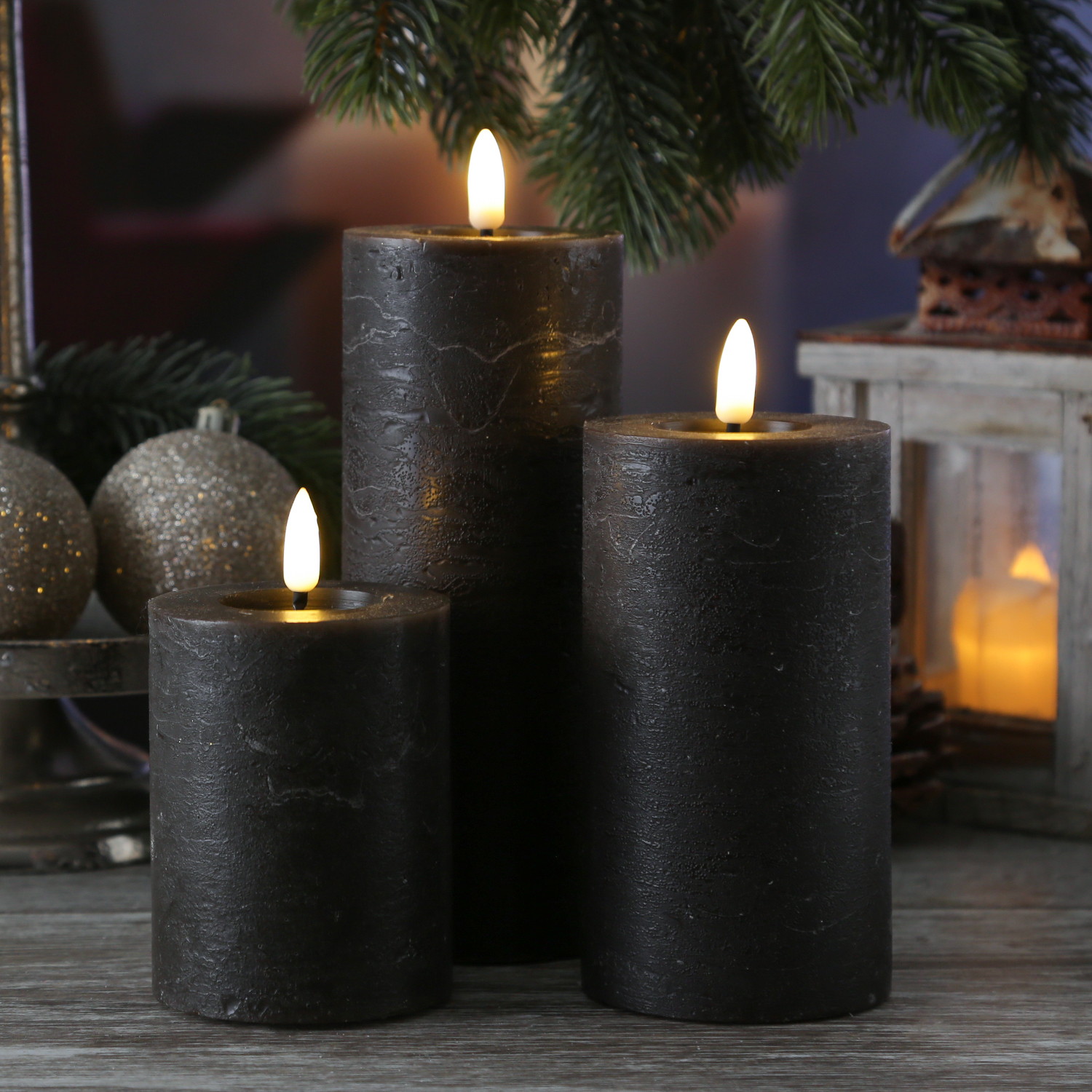 LED Kerze LINA - Rustik-Optik - Echtwachs - 3D Flamme - H: 19cm - D: 7cm - Batterie - Timer - braun LED Kerze LINA - Rustik-Optik - Echtwachs - 3D Flamme - H: 19cm - D: 7cm - Batterie - Timer - braun