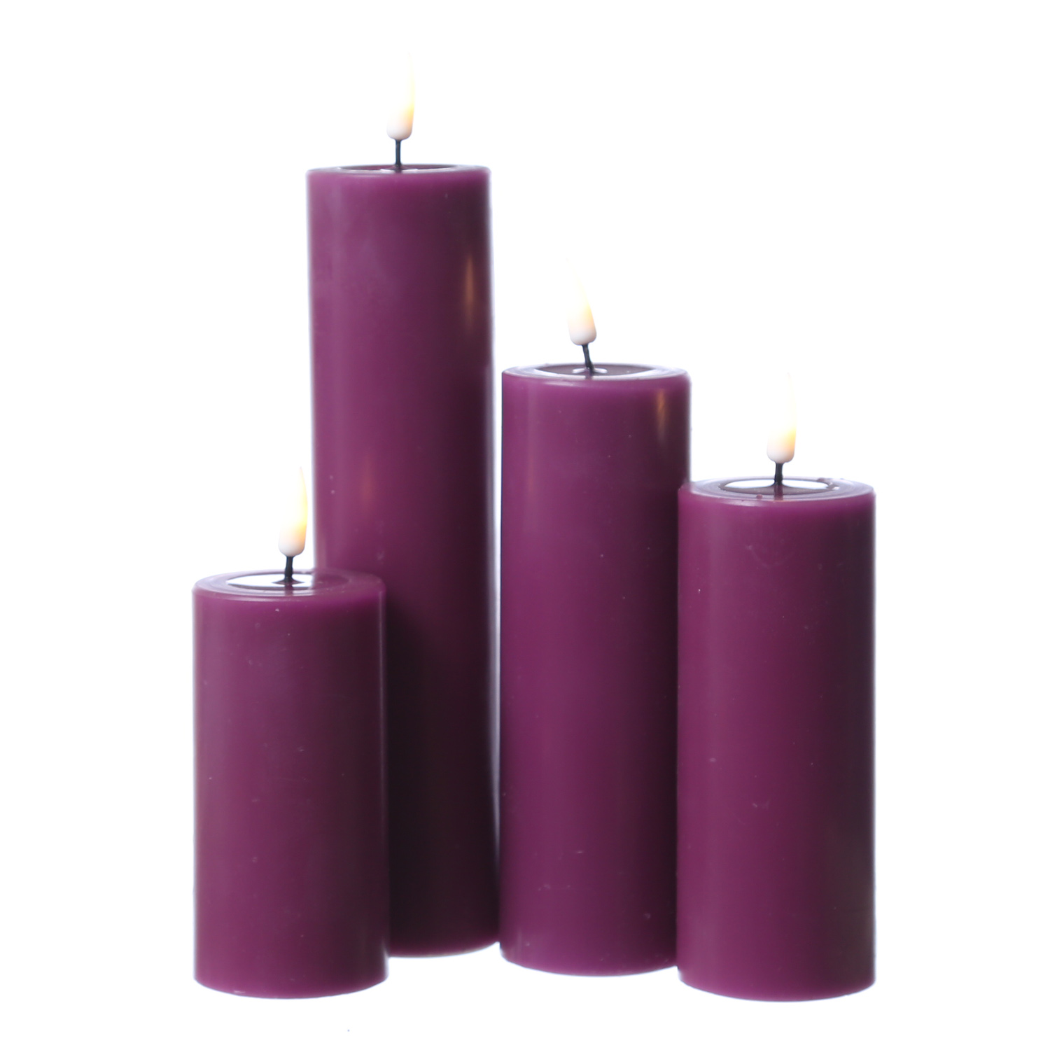 LED Stumpenkerze MIA - Echtwachs - realistische 3D Flamme - H: 20cm - D: 5cm - beere LED Stumpenkerze MIA - Echtwachs - realistische 3D Flamme - H: 20cm - D: 5cm - beere