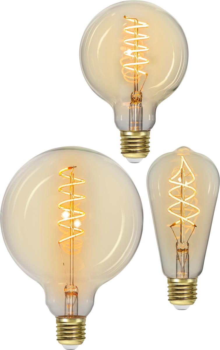 Leuchtmittel | LED | Filament | SPIRAL | E27 | Dimmbar | Kugel | Ø125mm | Amber Glas Leuchtmittel | LED | Filament | SPIRAL | E27 | Dimmbar | Kugel | Ø125mm | Amber Glas