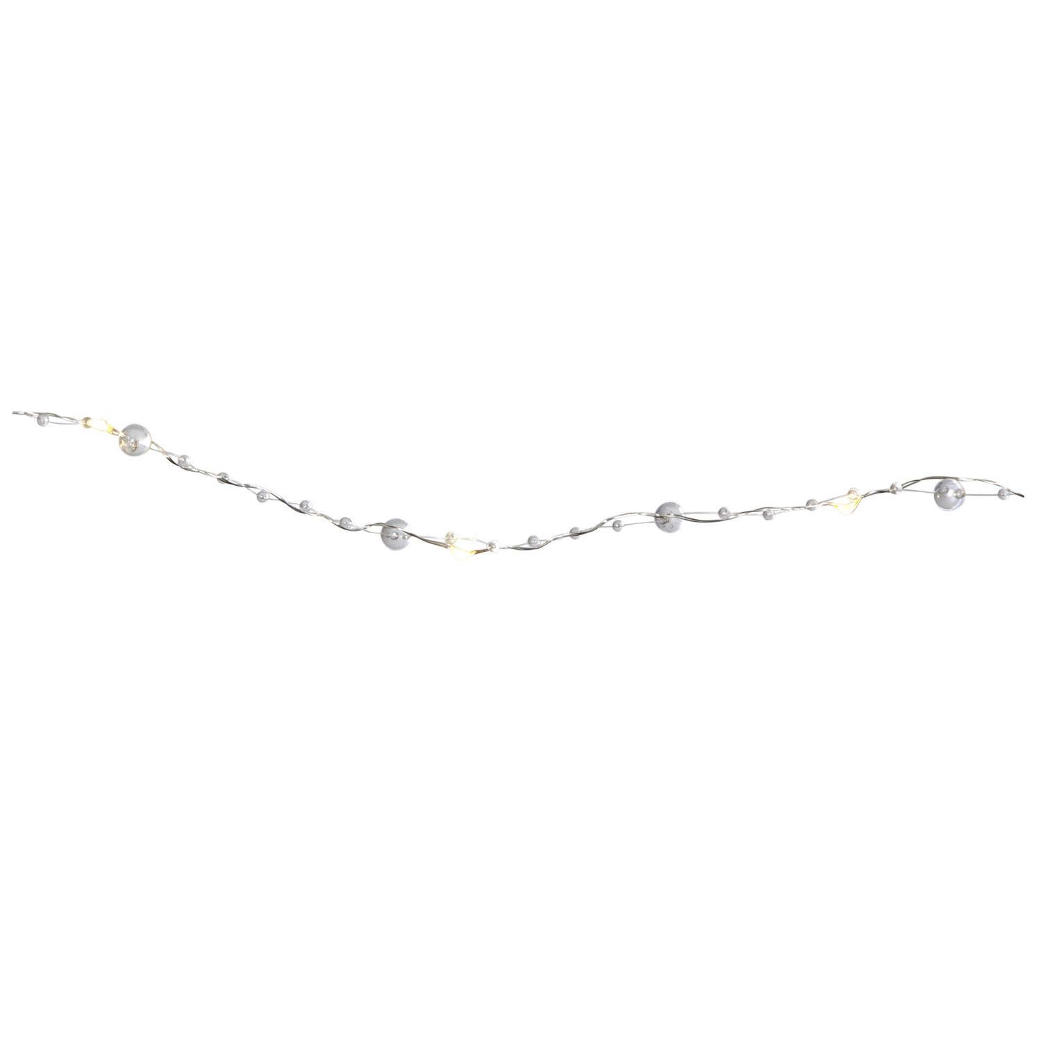 LED Perlenlichterkette "Dew Drop" - 20 warmweiße LED - silberner Draht - 1,9m - Batterie - Timer LED Perlenlichterkette "Dew Drop" - 20 warmweiße LED - silberner Draht - 1,9m - Batterie - Timer