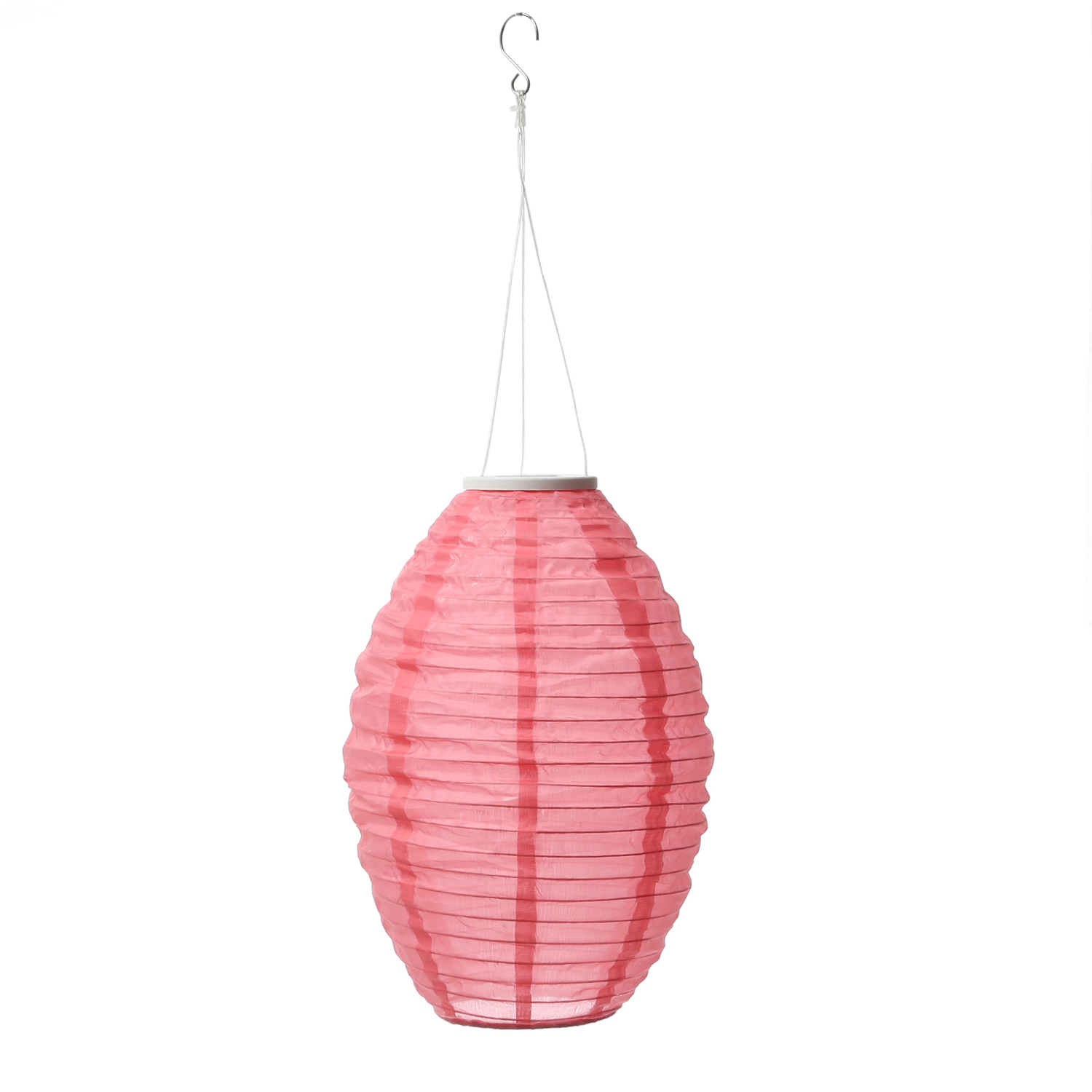 LED Solar Lampions oval - warmweiße LED - H: 33cm - D: 22cm - Lichtsensor - bunt - 4er Set