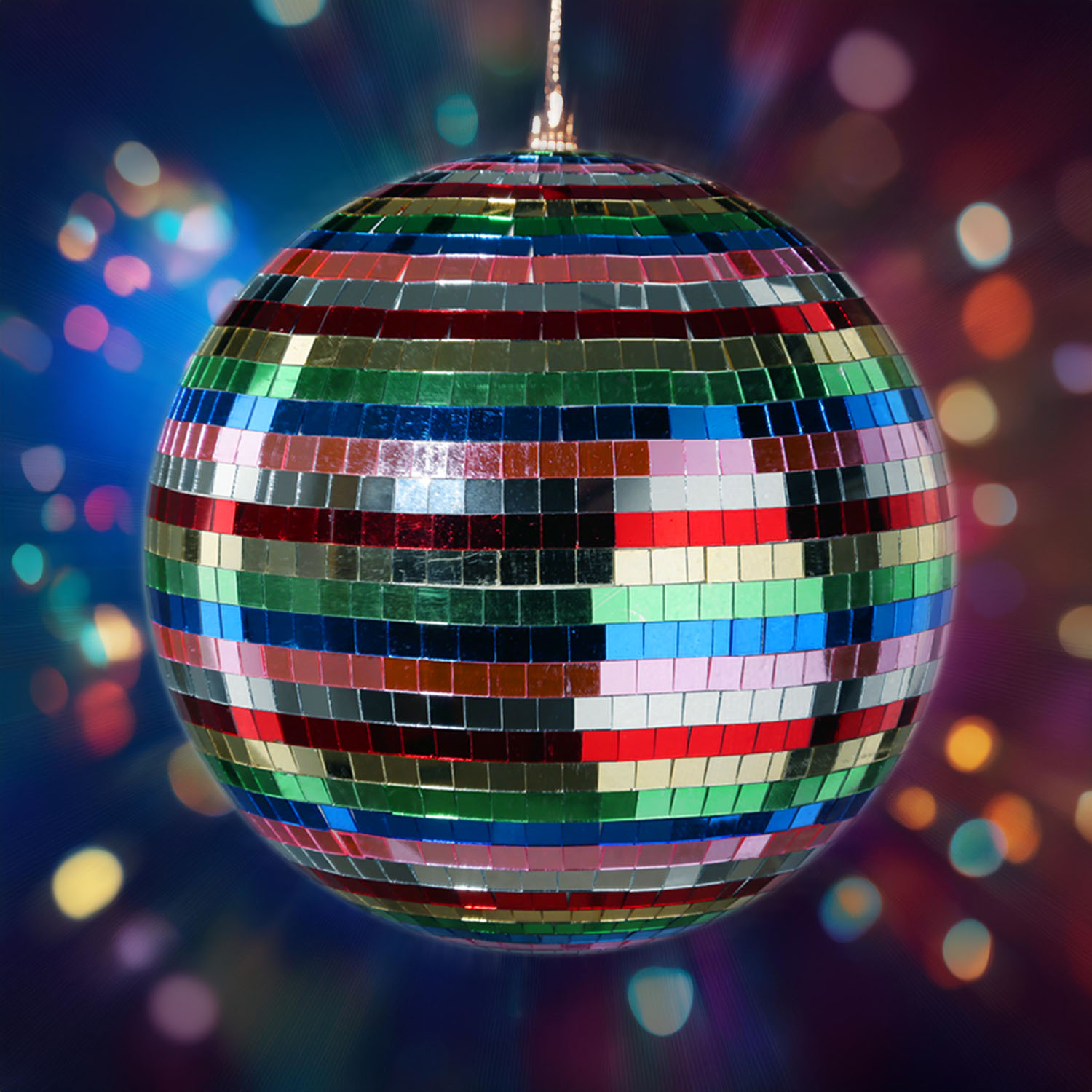Spiegelkugel 30cm - Discokugel - Echtglas - 10x10mm Spiegel - bunt, mehrfarbig Spiegelkugel 30cm - Discokugel - Echtglas - 10x10mm Spiegel - bunt, mehrfarbig