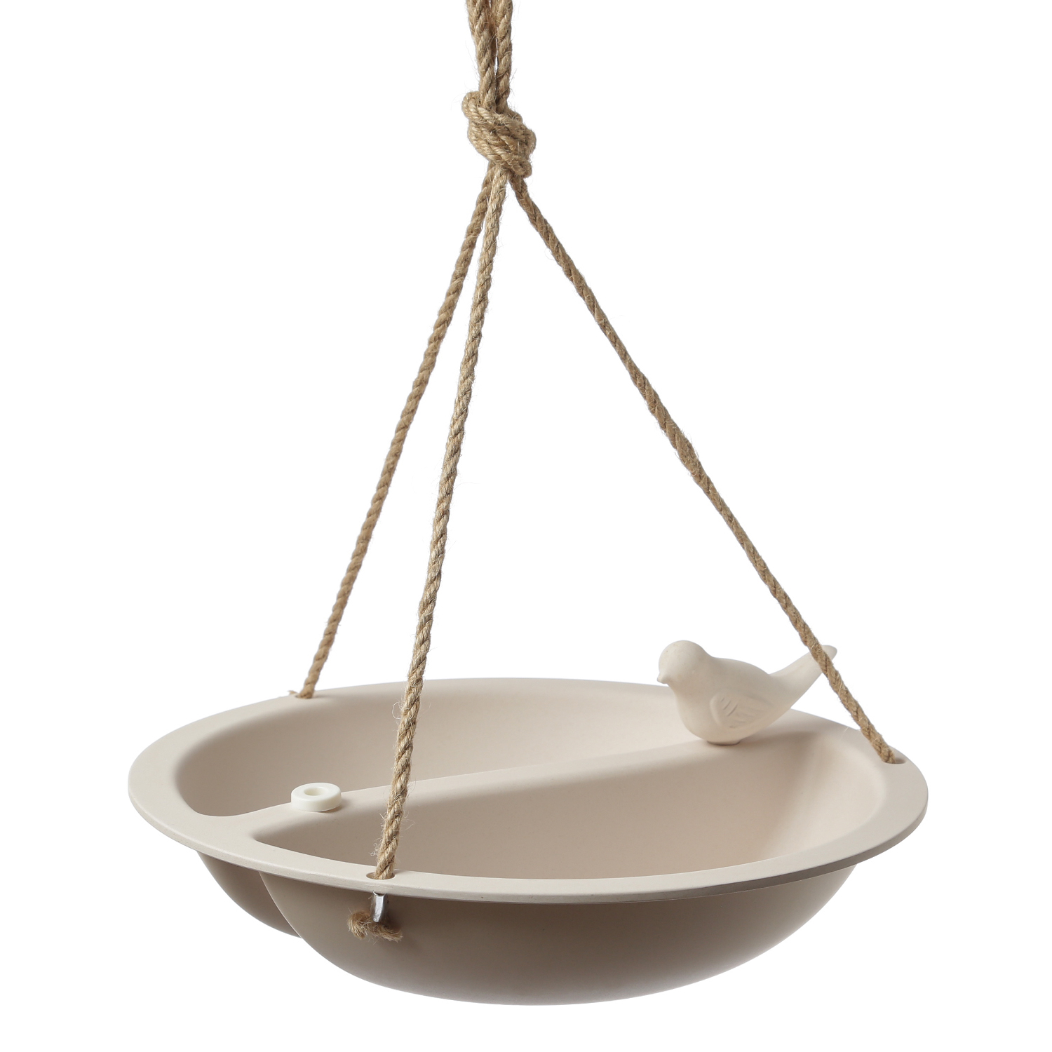 Futterstelle mit Vögelchen - Vogeltränke zum Aufhängen - Bambus - D: 27cm - creme Futterstelle mit Vögelchen - Vogeltränke zum Aufhängen - Bambus - D: 27cm - creme