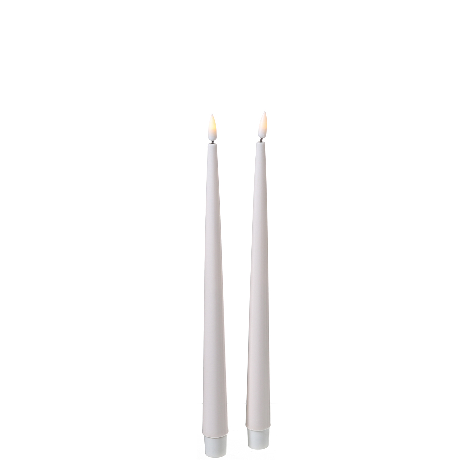 LED Stabkerzen ELLA - Echtwachs - realistische 3D Flamme - H: 28cm - creme - 2 Stück LED Stabkerzen ELLA - Echtwachs - realistische 3D Flamme - H: 28cm - creme - 2 Stück