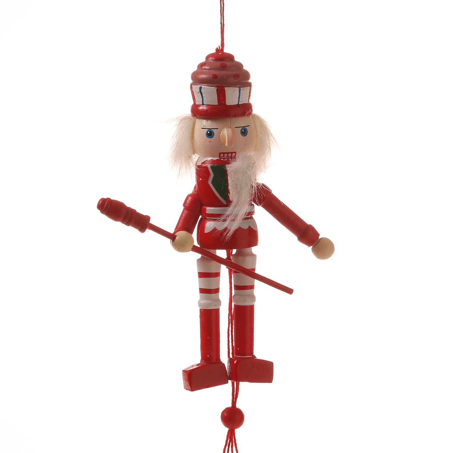 Weihnachtsbaumschmuck NUSSKNACKER - Tannenholz - inkl. Aufhänger - beweglich - H: 12,5cm - rot Weihnachtsbaumschmuck NUSSKNACKER - Tannenholz - inkl. Aufhänger - beweglich - H: 12,5cm - rot