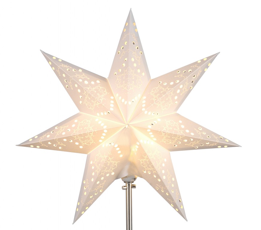 Papier-Ersatzstern "Sensy" - stehend - 7-zackig - Ø 34cm - inkl. Halterung für Ständer - creme Papier-Ersatzstern "Sensy" - stehend - 7-zackig - Ø 34cm - inkl. Halterung für Ständer - creme